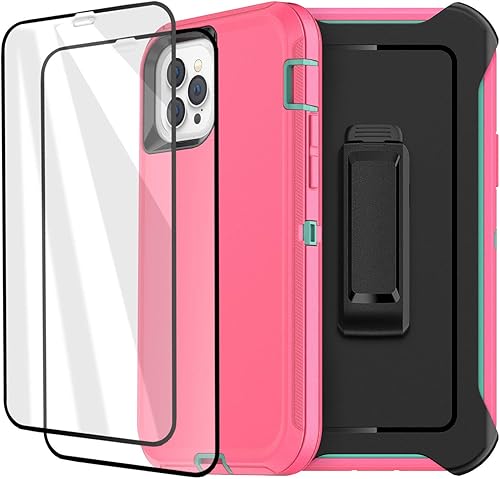 Miniatura 9 de Defense - Funda para iPhone 12 y iPhone 12 Pro con dos protectores de pantalla de 3 capas resistentes y resistentes para iPhone 12iPhone Pro, 6.1