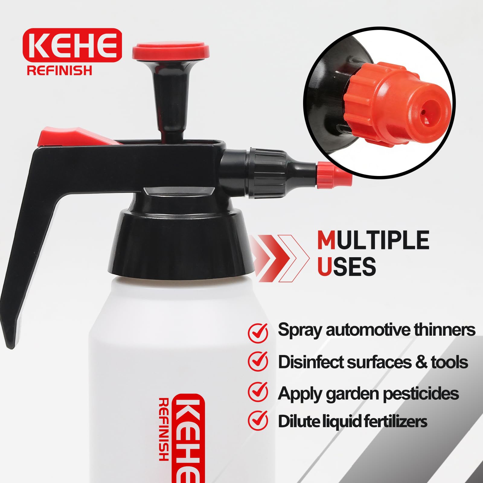 Pulverizador de mano de 1000 ml, pulverizador limpiador para pretratamiento de pintura automotriz, pulverizador ajustable multiusos para el hogar, jardinería e industrial