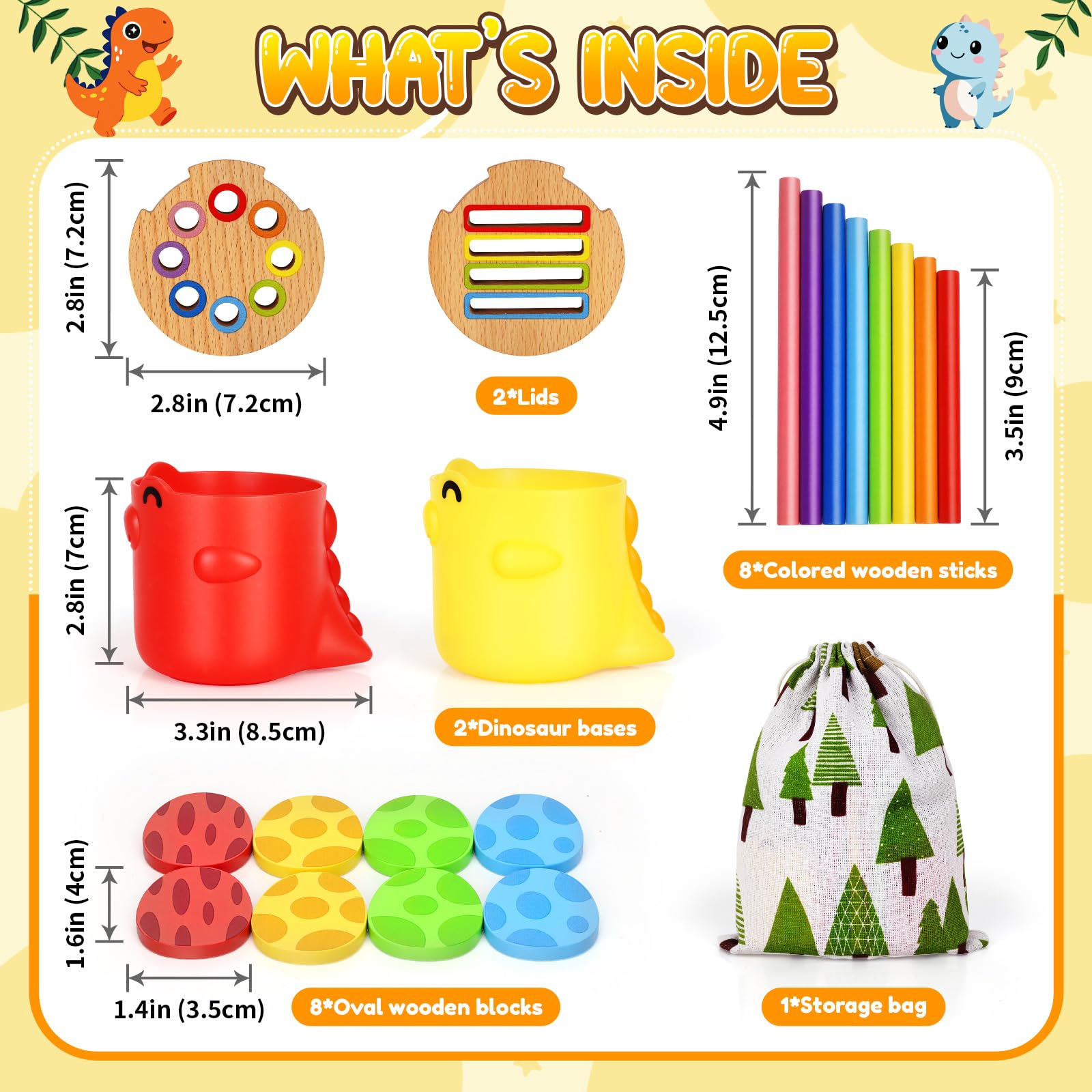 Montessori Toys for 1 2 3 Year Old Boys Girls: Wooden Colour Sorting & Stacking Cups Gifts for 2-3-4 Year Old Kids Learning Fine Motor Skills Educational Sensory Toys for Toddler Birthday Gifts - 3