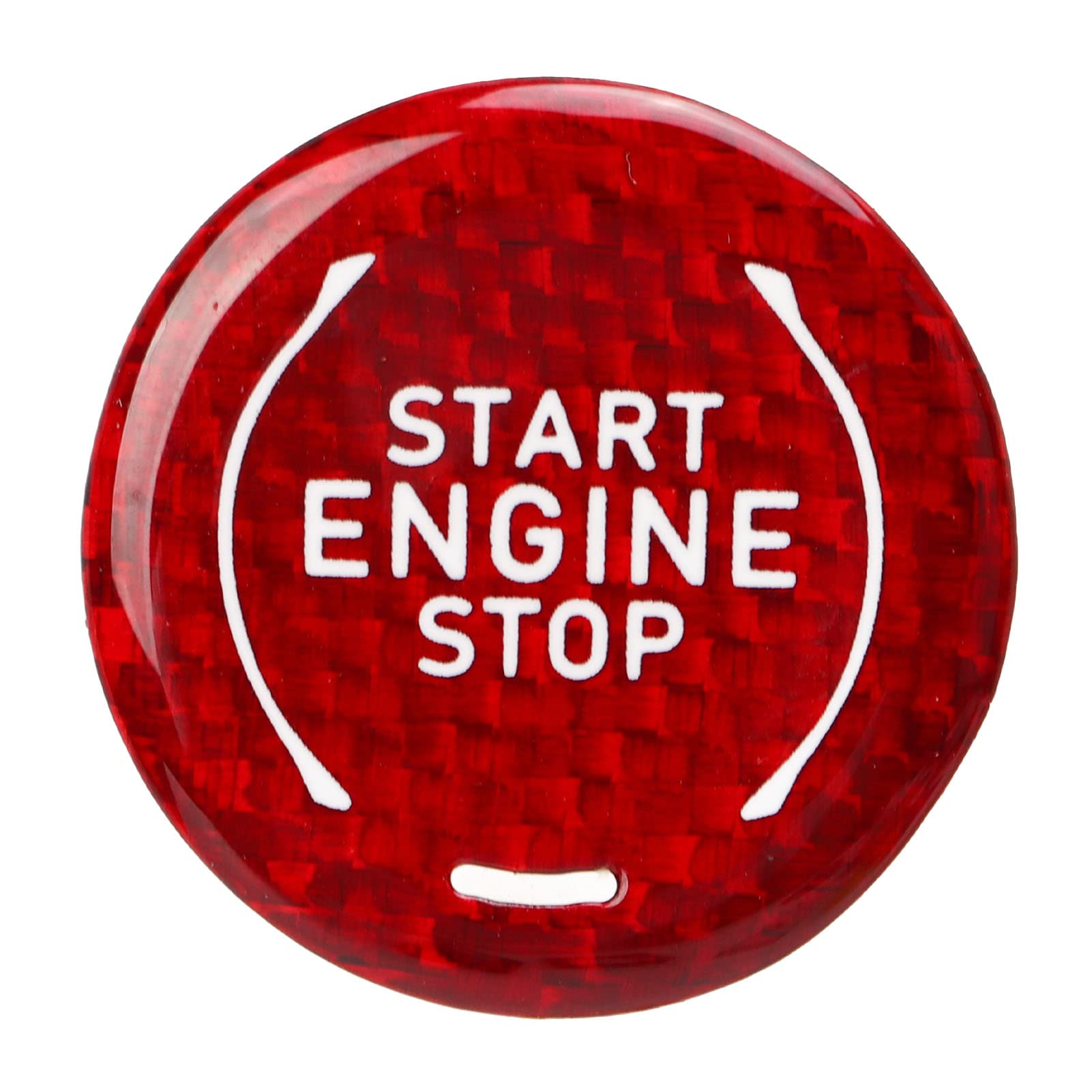 Car Engine Push Start Stop Button Cover, Carbon Fiber Engine Ignition Start Stop Button Sticker Replacement for C8 2020-2022, Engine Start Stop Push Button Cover Trim(Red)