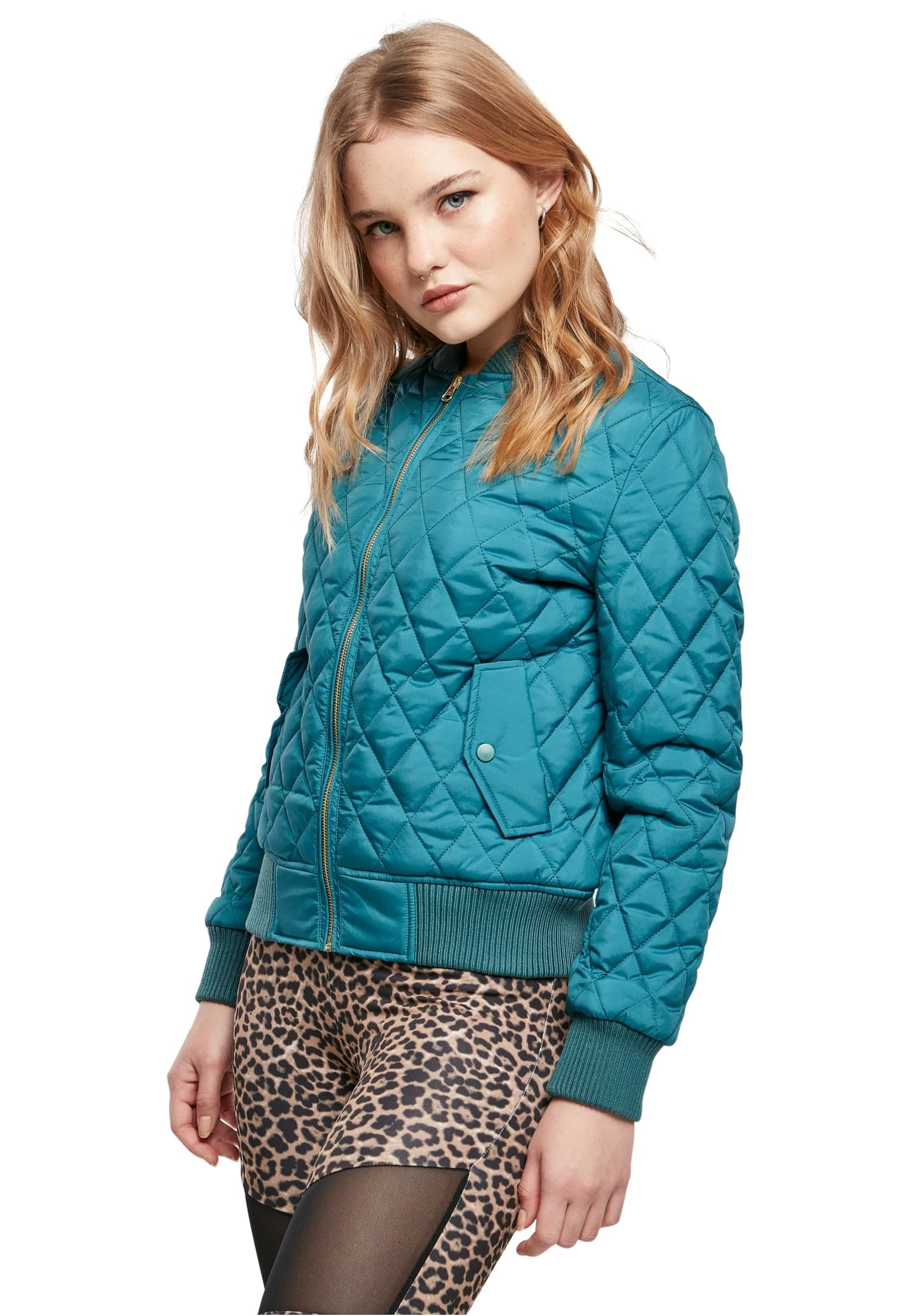 Urban Classics Women's Ladies Diamond Quilt Nylon Jacket Jacke