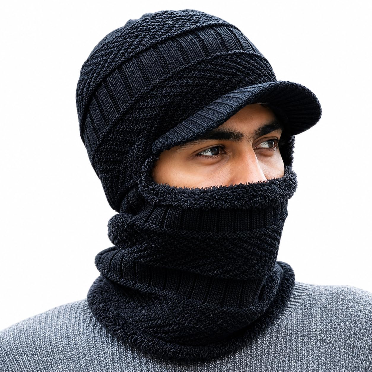 humongous Woolen Winter Cap for Women & Men in Winter for Thermal Wear Stylish Soft Caps for Boys & Girls for Warm Wear Head hat Garam Topaa cap's Breathable Lightweight Windproof Monkey Cap for Trekking Winter-picture-53