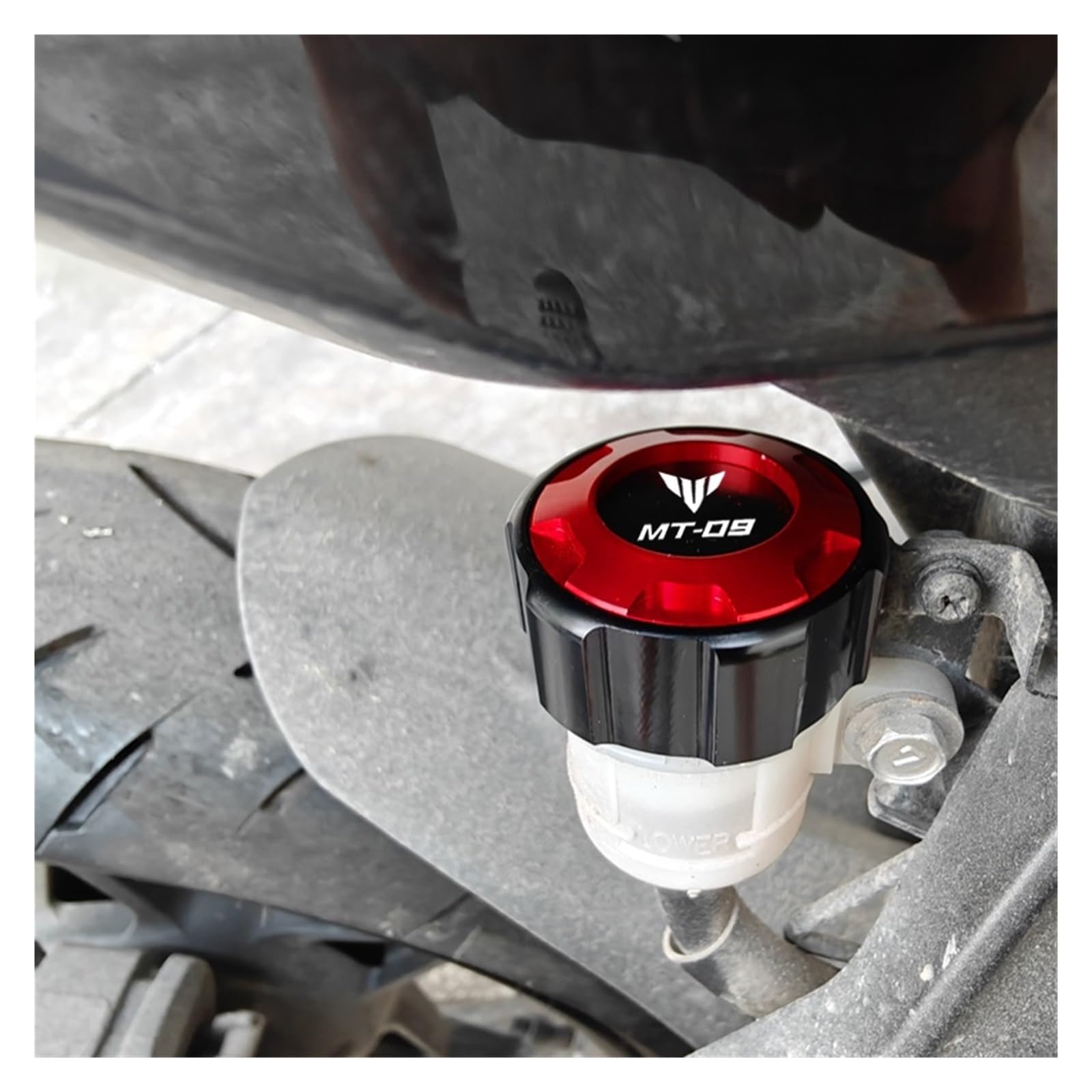 Compatible avec MT 09 MT-09 Mt09 SP 2021-2024 Accessoires de Moto CNC Protection du Bouchon de Liquide de Frein Avant et arrière et Bouchon de Remplissage d'huile