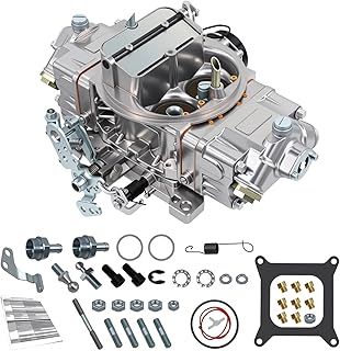 RoyalAir 4-Barrel Double Pumper Carburetor, Square Bore, Replacement For Holley Quick Fuel Brawler Diecast Street Series 650CFM Carburetor Mechanical Secondary BR-67255 (RB4150-650)