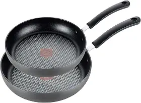 T-fal Ultimate Conjunto de 2 frigideiras antiaderentes de titânio anodizado rígido, 20 e 26 cm, cinza