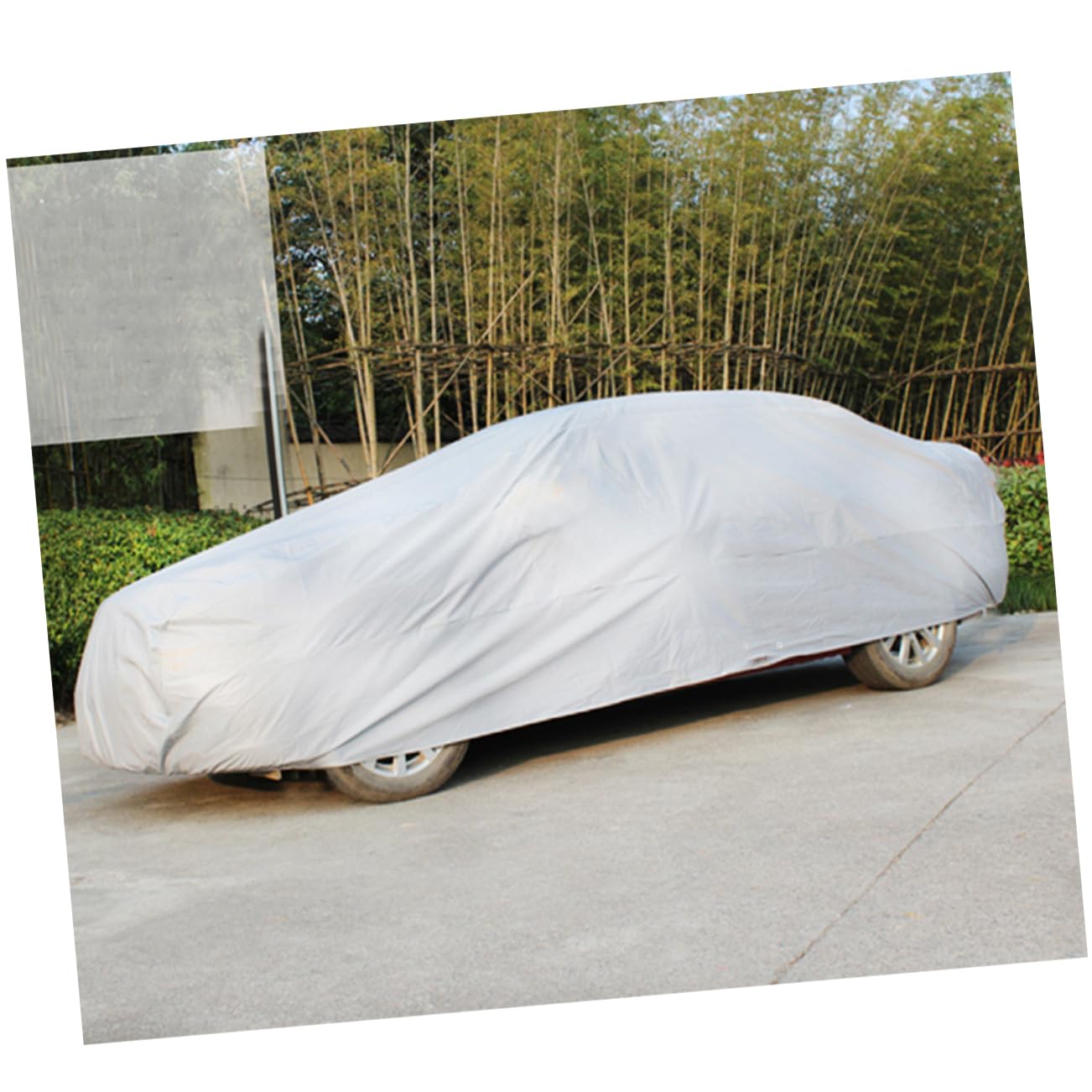 BUGUUYO Car Sunscreen Cover Waterproof Dustproof All-Season Easy Care Silver Size m — view 2