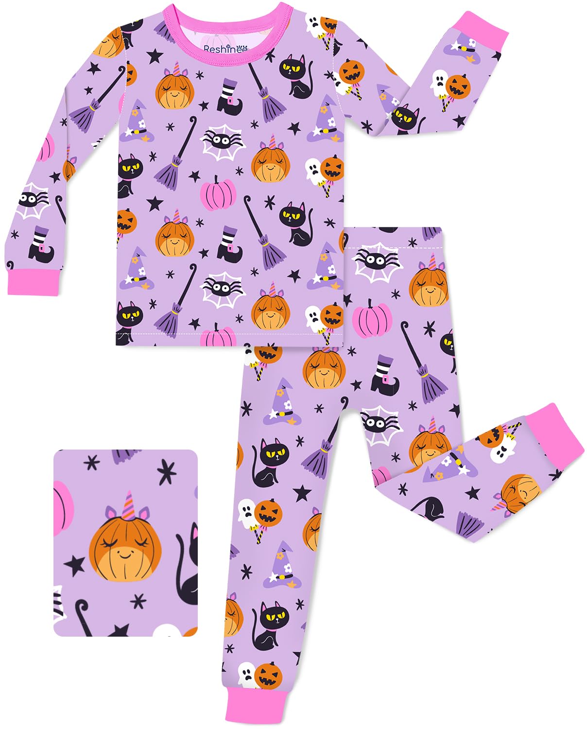 babee Reshinee Bamboo Viscose Toddler Girls Kids Pajamas Unicorn Mermaid Pjs Long Sleeve Snug fit 12M-8Y 2pcs Soft Jammies