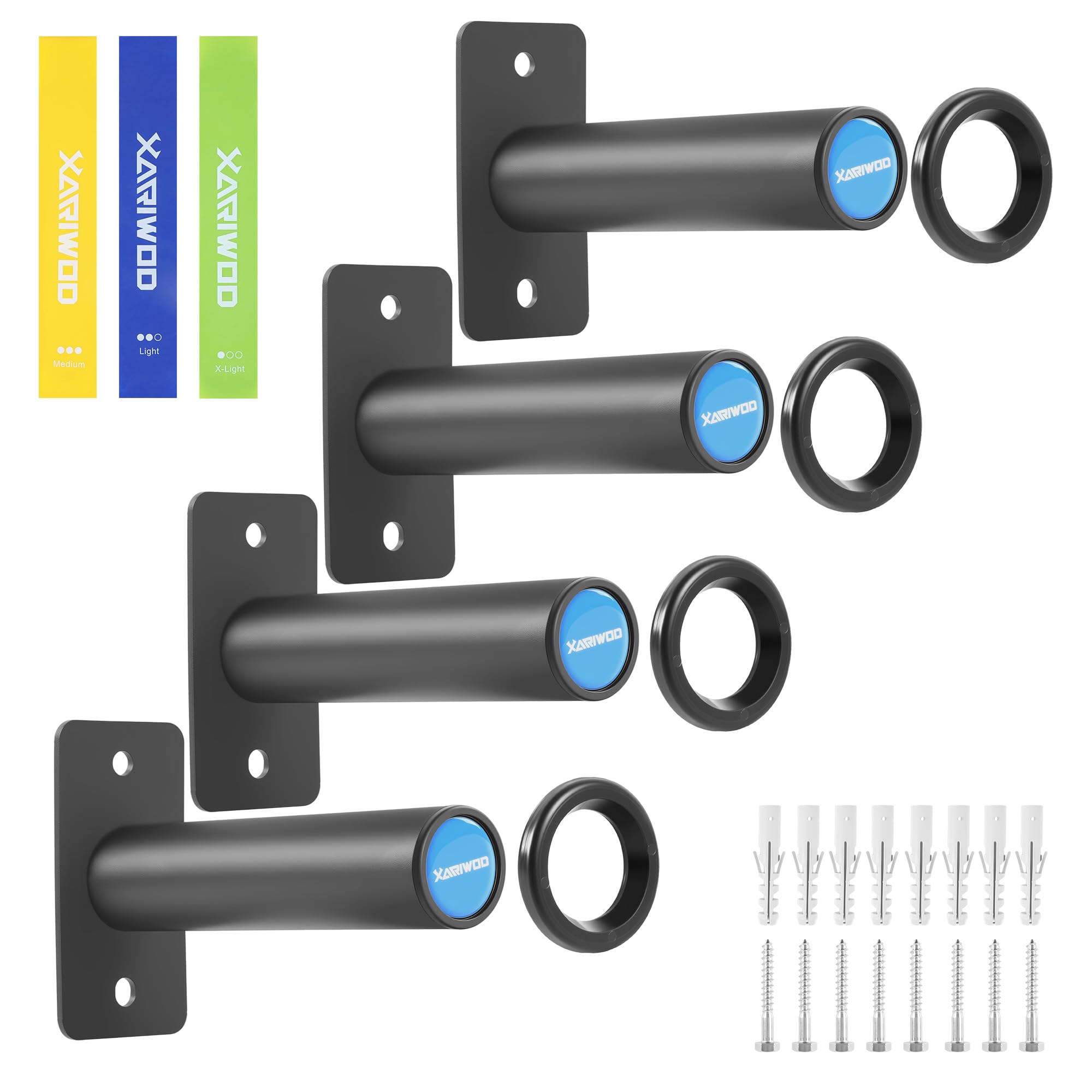 XARIWOD Wall Mounted Weight Plate Holder for 2" Olympic Plates - Heavy Duty Weight Plate Rack, 300 lbs Capacity, Home Gym Storage Organizer with