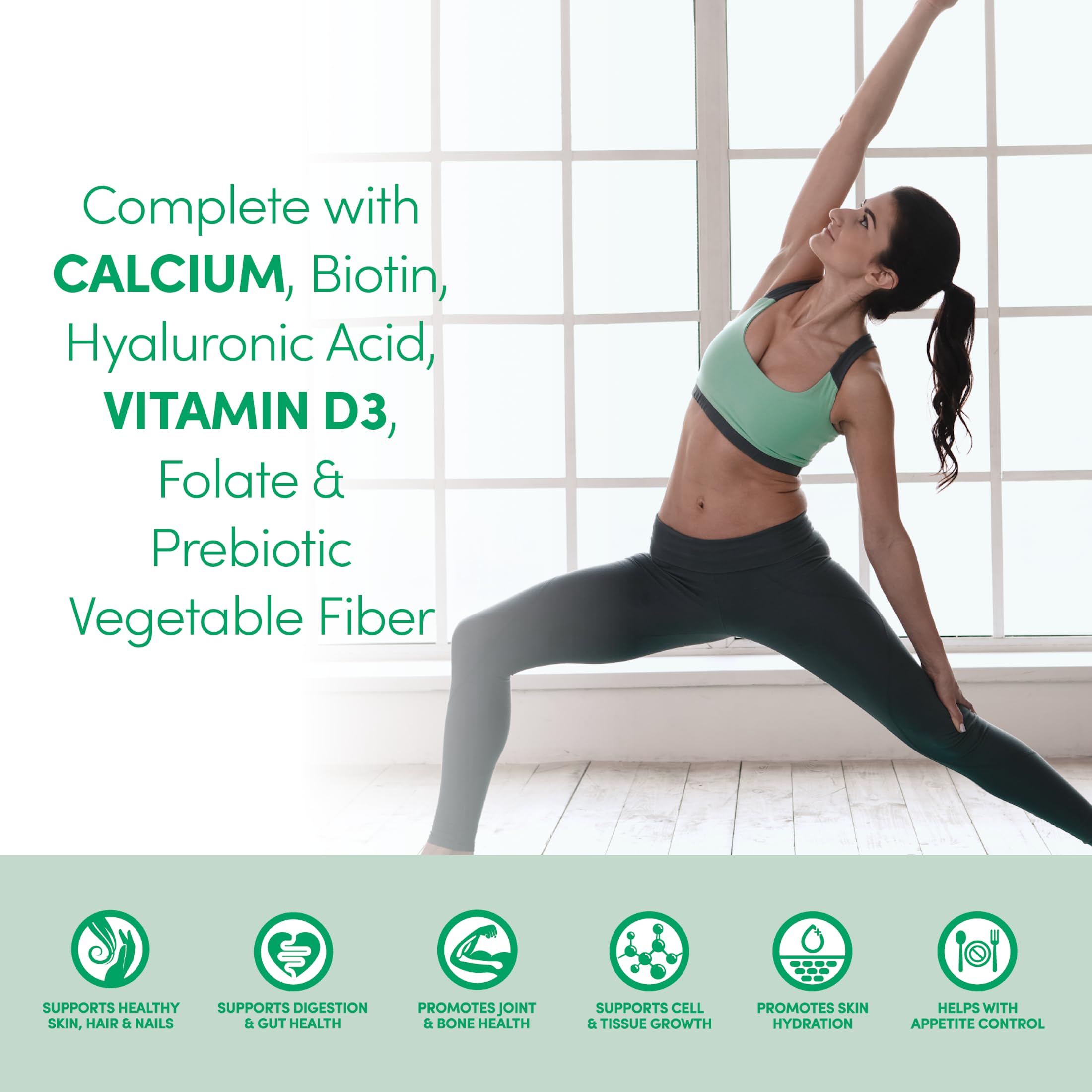 Designer Wellness, Soy Isolate Protein Powder with Biotin, Hyaluronic Acid, and Prebiotics, Vegan, 0 Sugar, Non-GMO, Angel Cake Vanilla, 1.87 lb — Amazon image 4