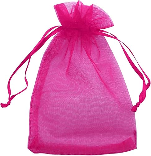 Allgala 100 bolsas de regalo Orangza con cordón de 5 x 7 pulgadas, fucsia, PF53211