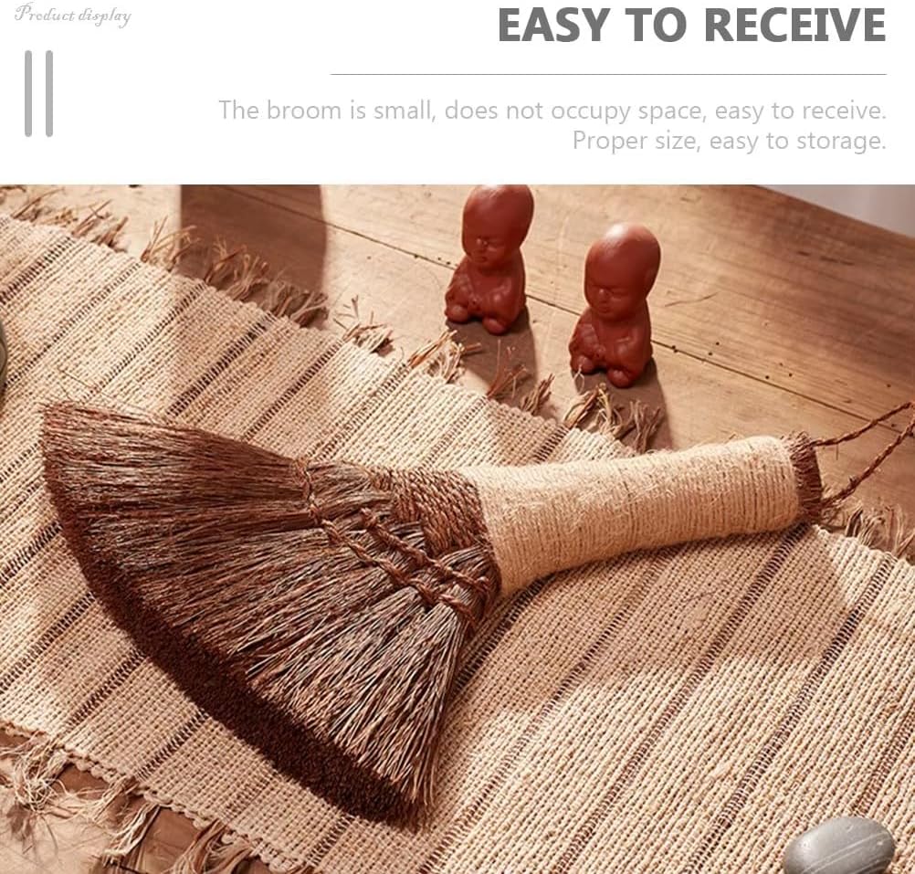 Small Broom Bamboo Hand Palm Heavy Duty Brooms Cleaning Accessory Short Handle Desk Dust