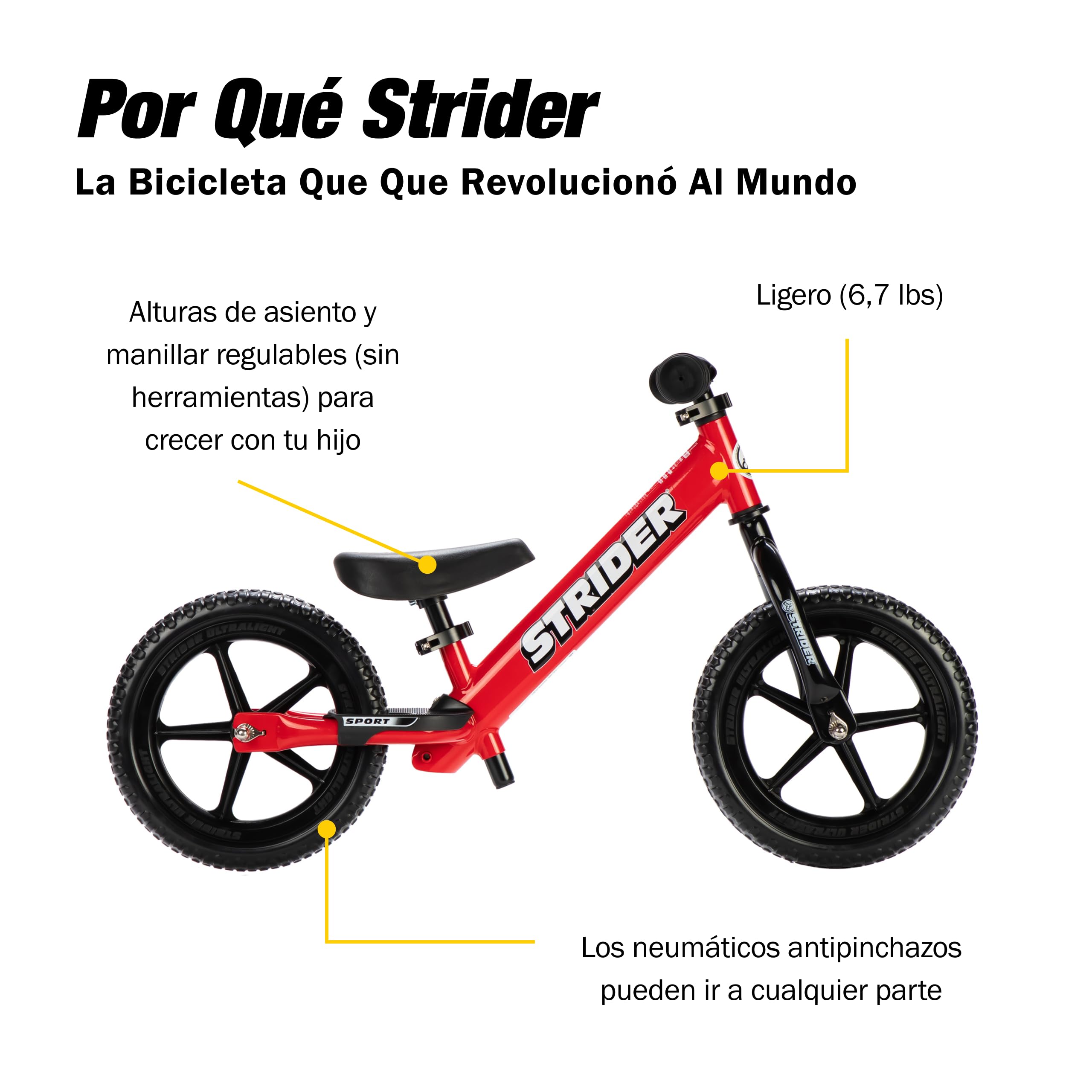 Amazon.com: Strider 12” Sport Bike, Red - No Pedal Balance Bicycle