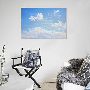 Amazon.co.jp: 絵画 青い空と白い雲インテリア 絵画 平和な雰囲気