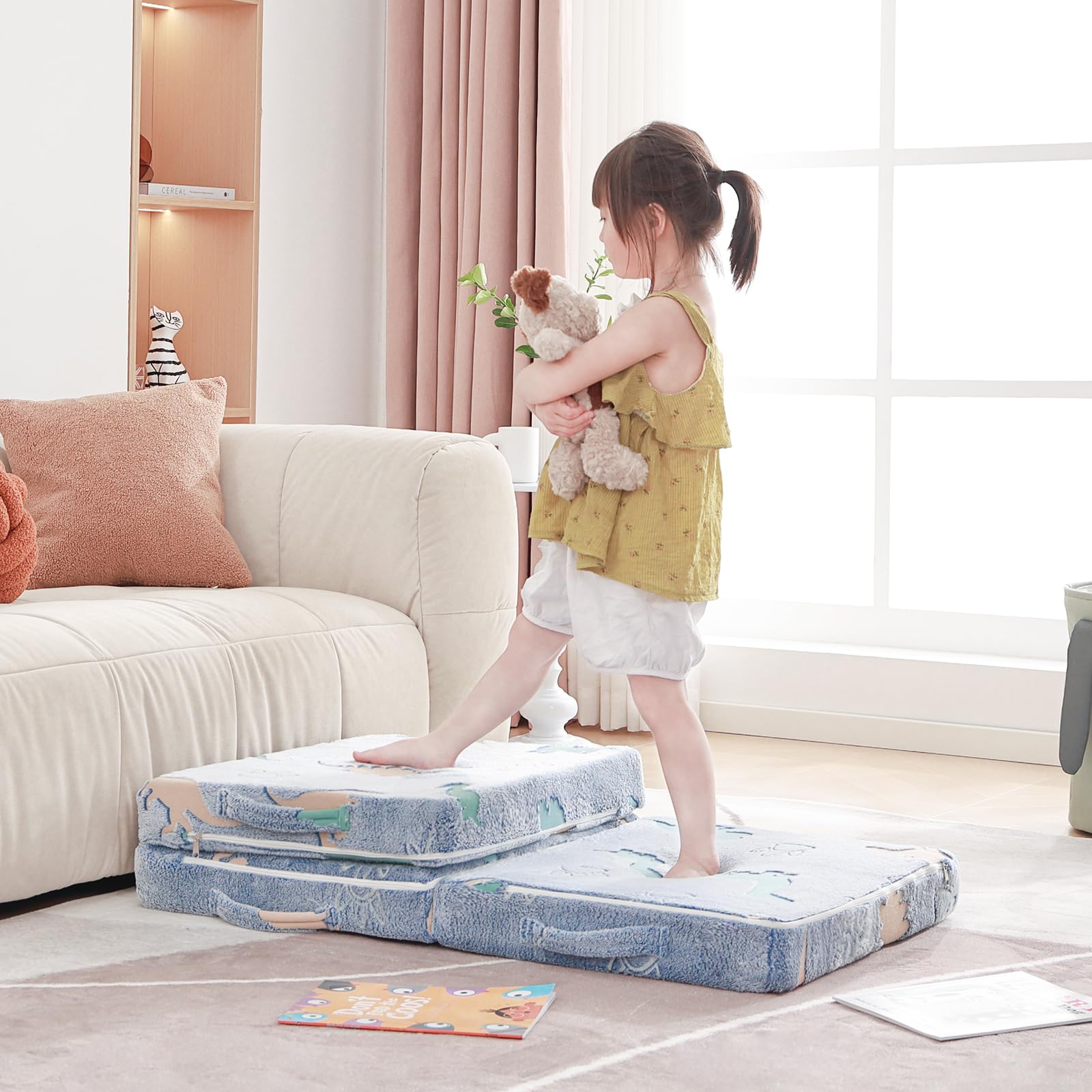 Kids Sofa Chair Girls Futon Bed MeMoreCool Folding Sofa Bed For - Main Image