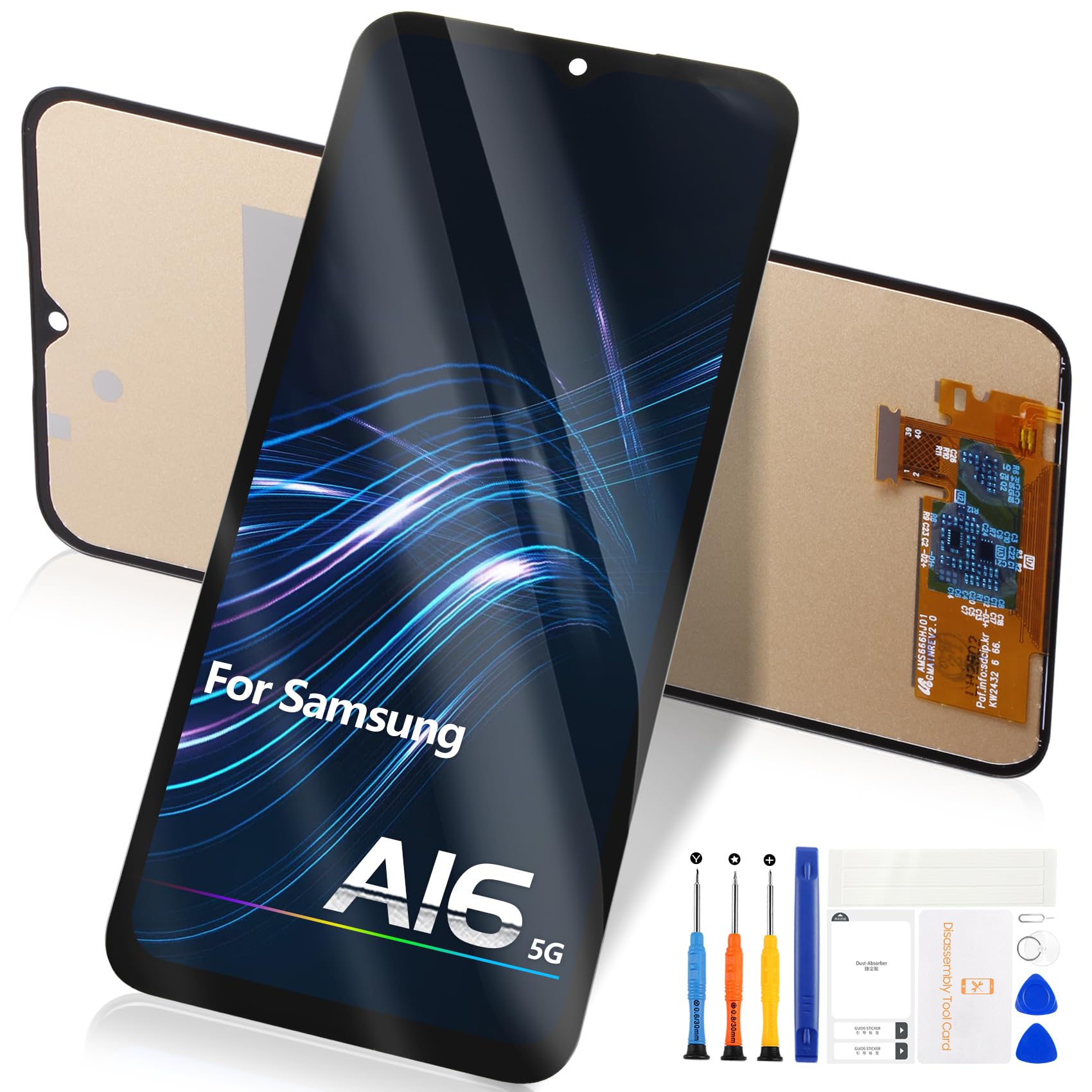 Reparo Per Samsung Galaxy A16 4G / 5G schermo LCD di ricambio per display LCD Samsung A16 4G per display LCD touch screen digitalizzatore SM-A165F SM-A165M SM-A166B (nero)