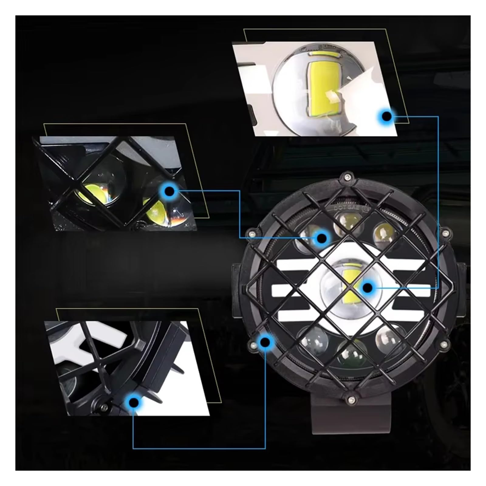 Fendinebbia Anteriori Lampada Lavoro LED Per Auto 7 Pollici Lampada Guida Fuoristrada Per Jeep Trattore Per Barche 4x4 SUV ATV Faretto LED Fendinebbia Faro Luci Antinebbia(1piece)