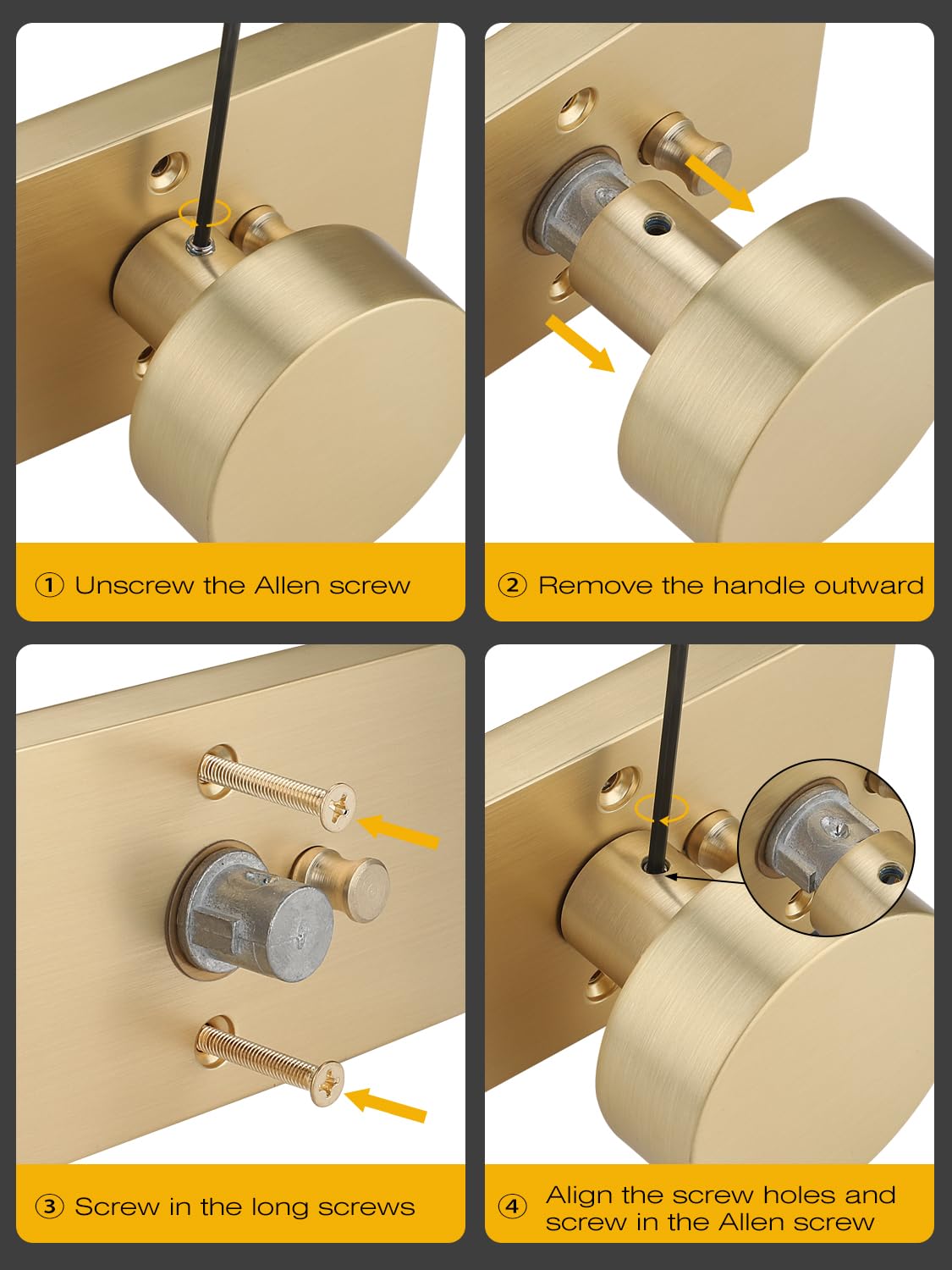 Satin Brass Privacy Door Knob - Keyless Entry -5 Satin Brass Privacy Door Knob - Keyless Entry -5