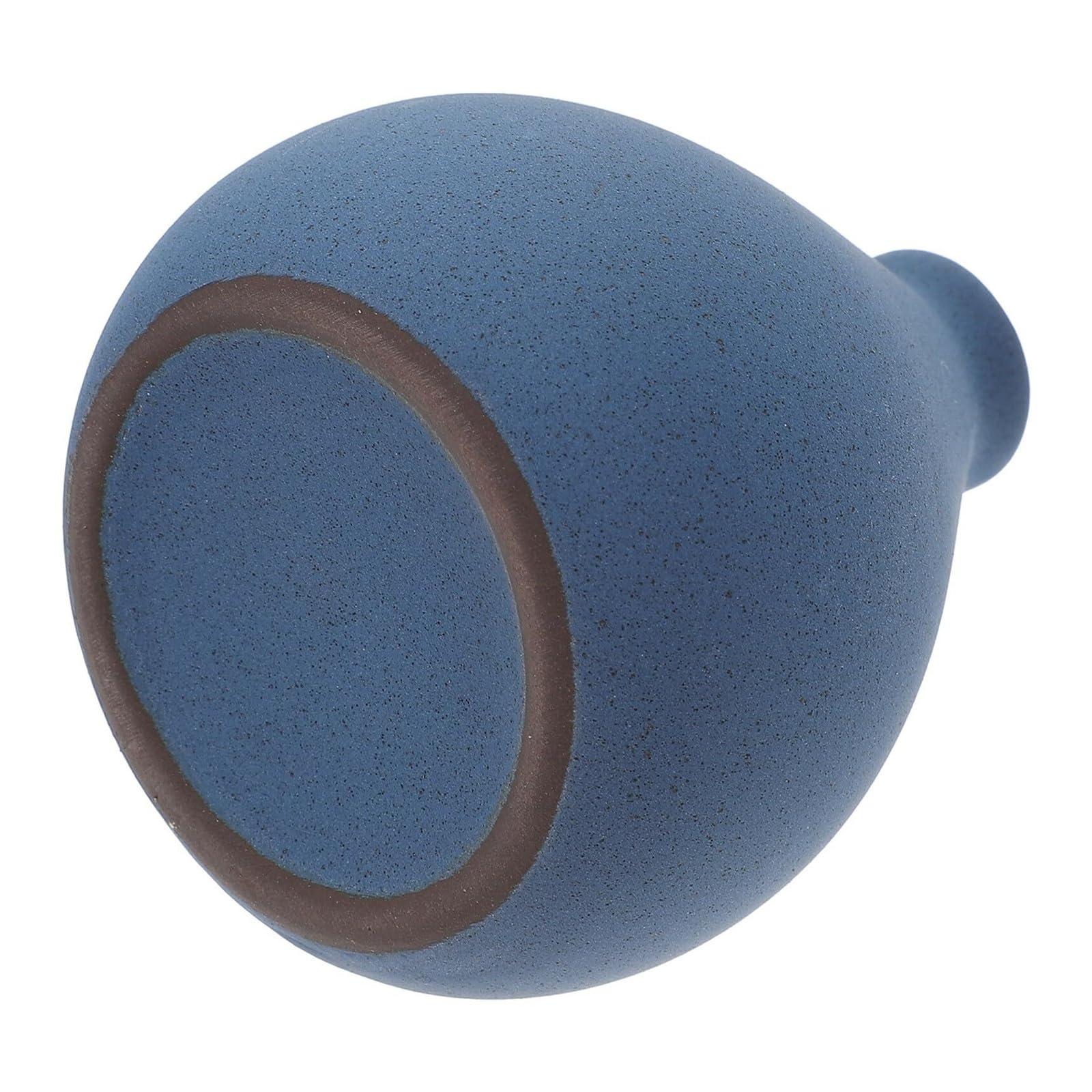 Jarrón de flores para mesa de salón y contenedor decorativo azul de cerámica