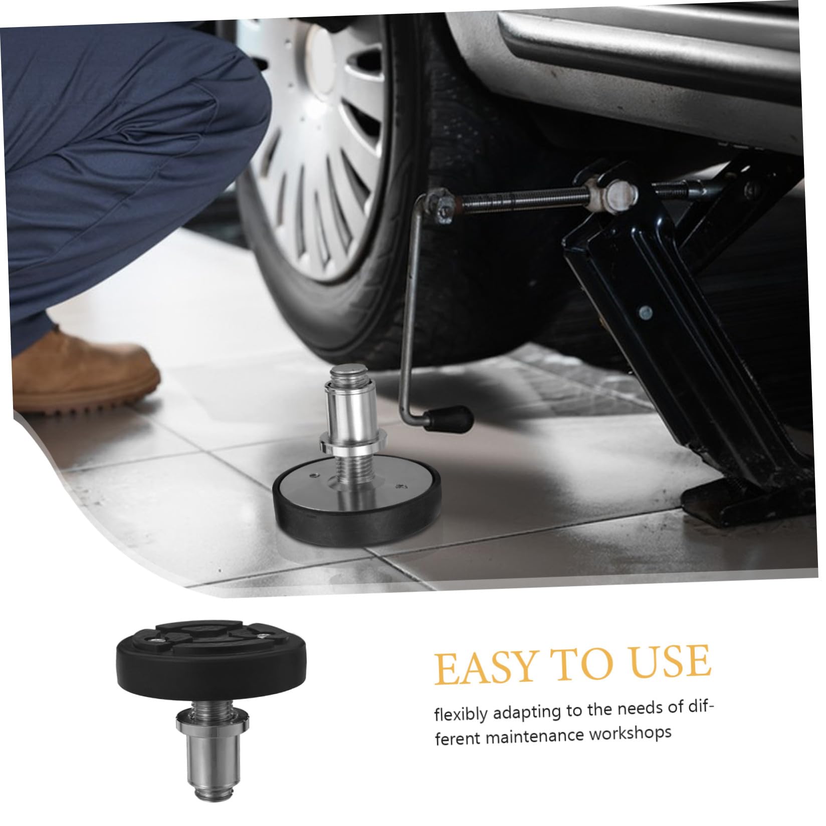 STOBAZA Coussins Rehausseurs en Caoutchouc pour Pieds de Levage de Voiture, Structure Stable en Métal, Résistance à l'usure, pour Entretien Automobile Professionnel