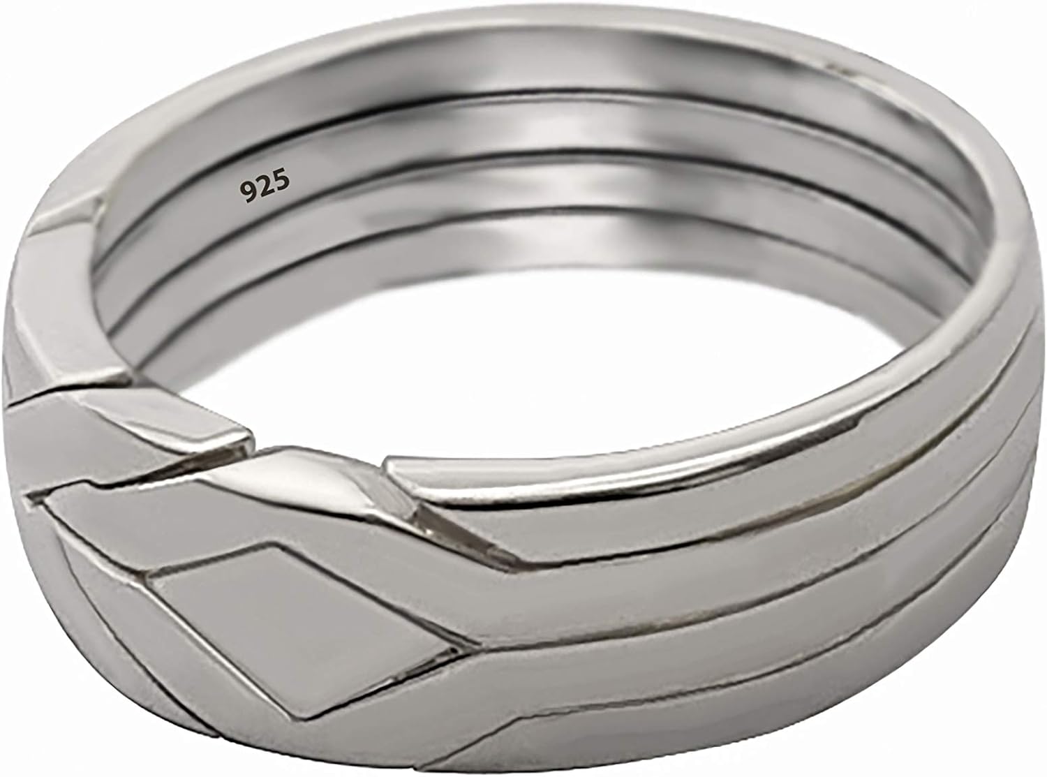Ephesus design 4 Band Handmade Puzzle Ring wedding ring 925 Sterling Silver High Polish Interlocking Knott Ring Women Men Unique ring Gift for him, gift for her gift for dad all size silver