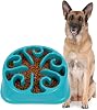 JASGOOD Pet Slow Feeder Dog Bowl Large for Aggressive Chewers, Slow Eating Dog Bowls Bloat Stop Pet Feeding Bowl Interactive Dog Food BowlB-Blue