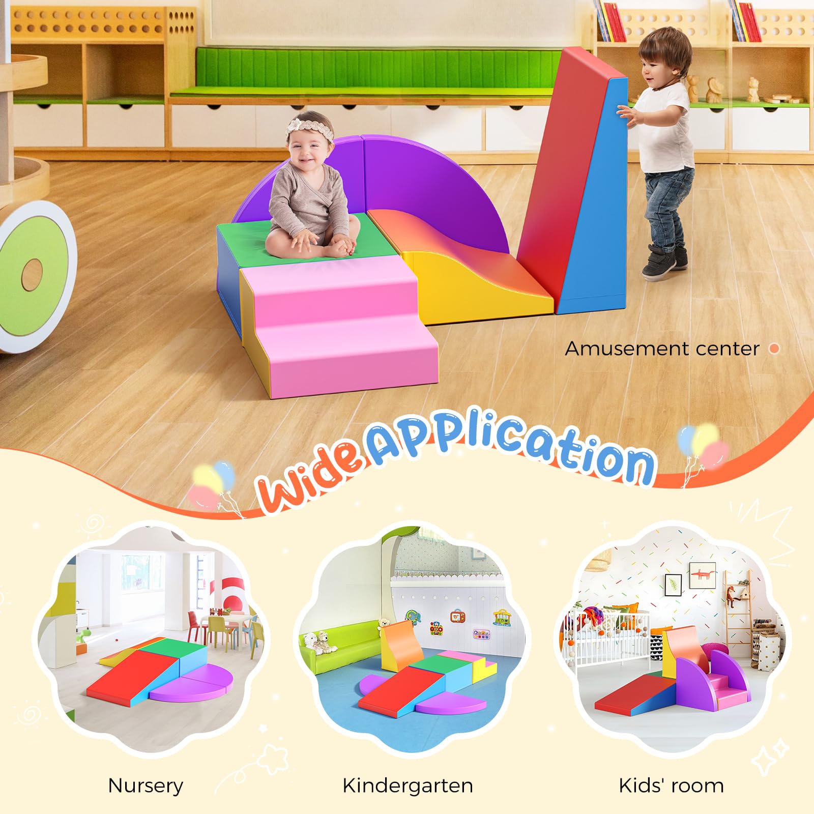 Lischwert Schaumstoffblöcke Ausstattung Softzone Formen Aktivität Mehrfarbiges Spielzeug für Kleinkinder (JM301-Color)