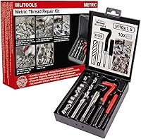 Vista 17 de BILITOOLS Kit de reparación de roscas M12x1.25, kit de reparación de hélice de taladro HSS métrico
