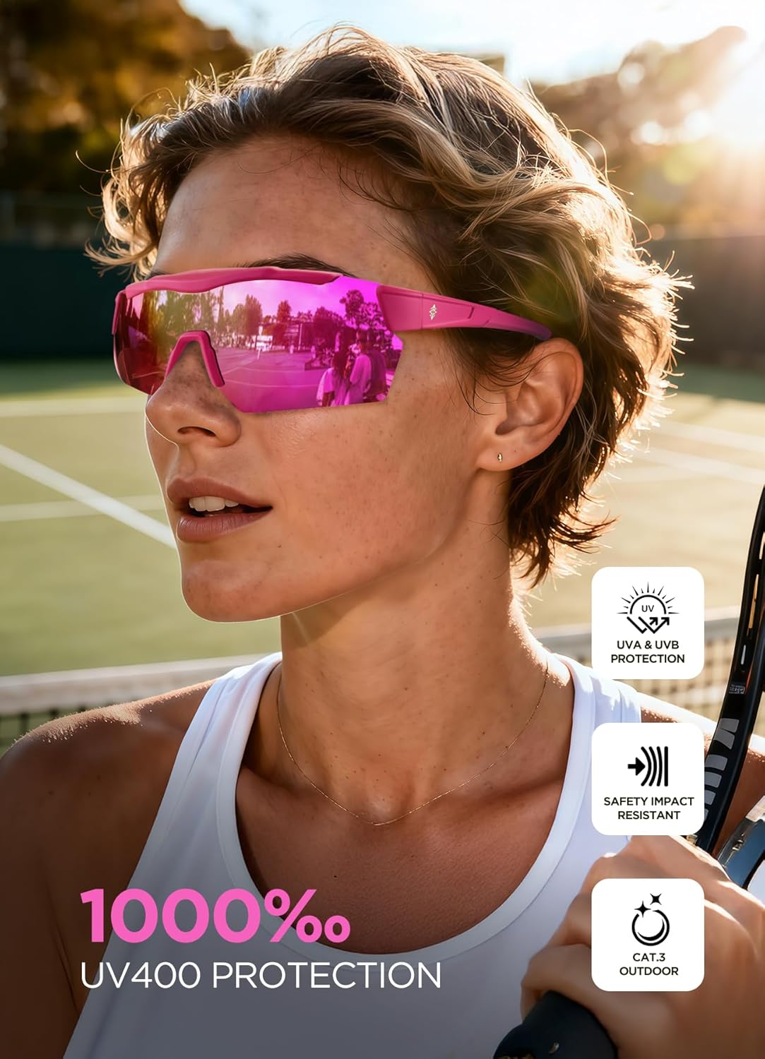 Z87.1 Sunglasses for Women Men,Fashion Safety Sunglasses Non-Polarized Advanced UV400 Running Softball Cycling