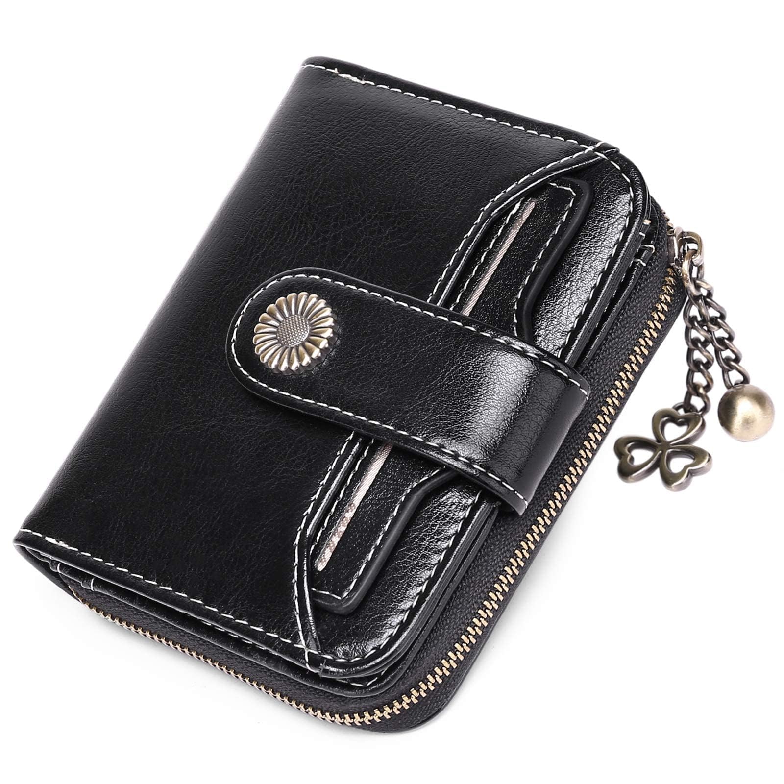Purses for Women Genuine Leather Small Bifold Compact Womens Wallet with RFID Protection