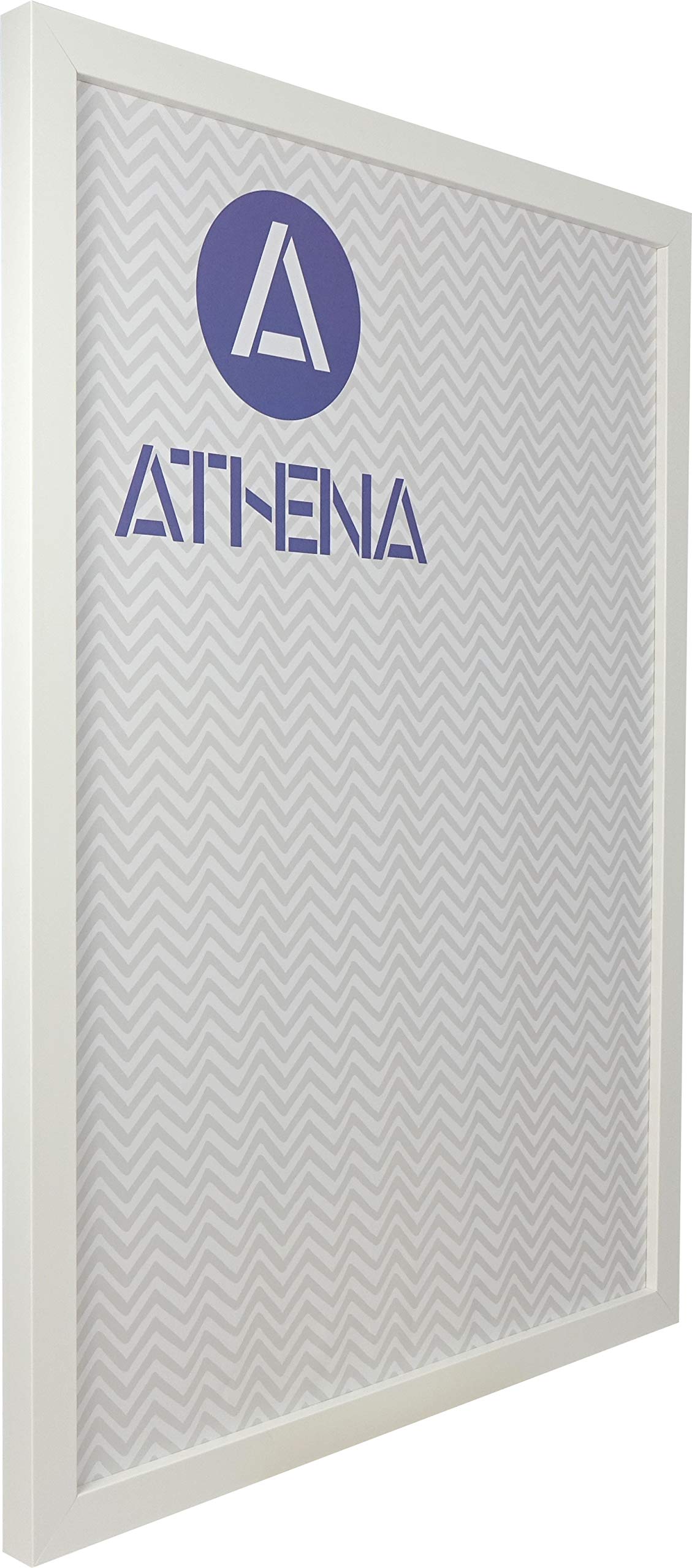 Athena White Matt Block Premium Wood Picture Frame 36" X 24" - 36 X 24 Frame - Photo Frame - 36X24 Frame Matt With Clear Styrene Sheet & Wall Mounted Hook – 24 X 36 Inches