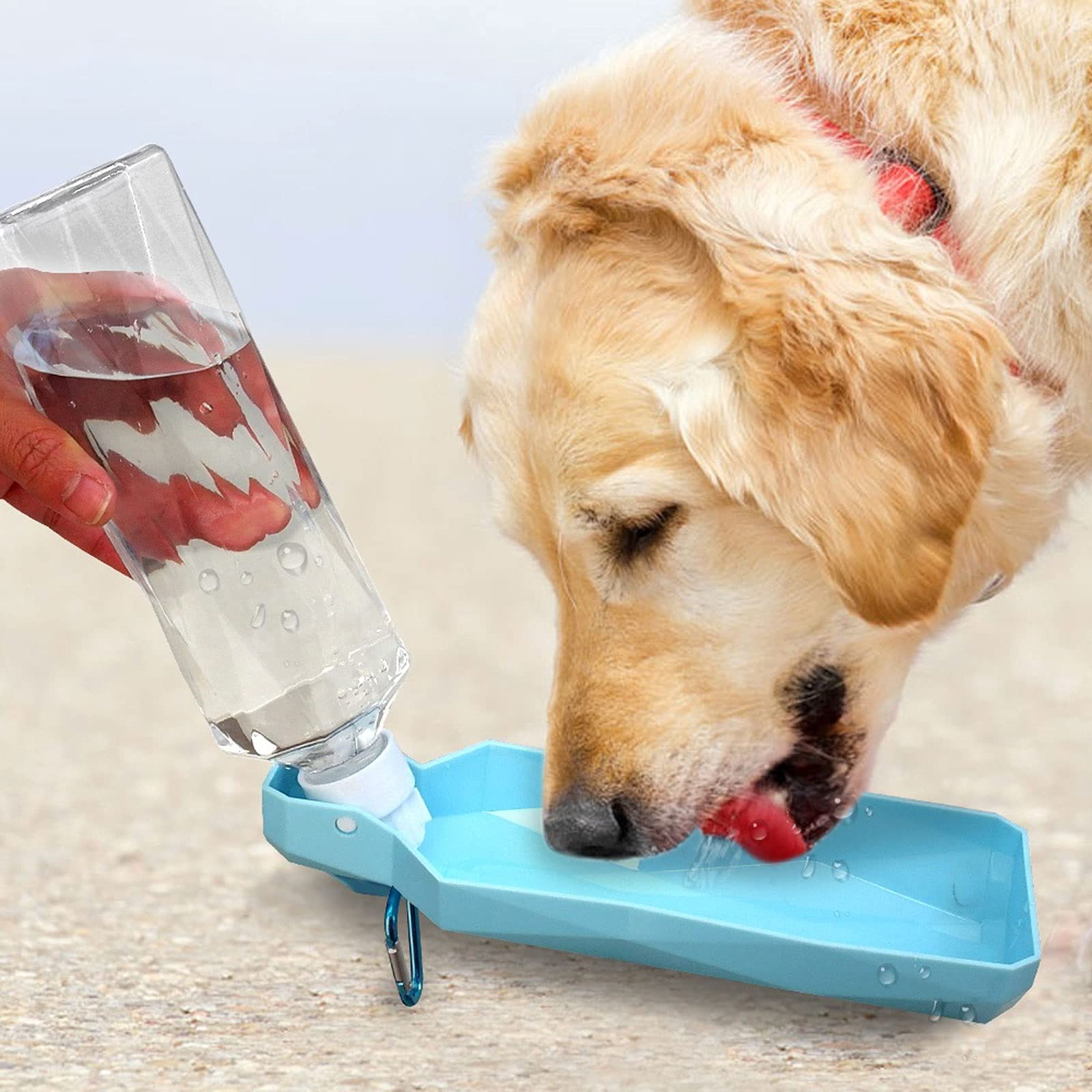 RTHGTFGW Comedero Perro Dog Pet Travel Agua Botella Agua Dispensador Plástico Plástico Cat Botura Alimentador Portátil Al Aire Libre Perrito Puppy Bowder 500ml (Color : Red)