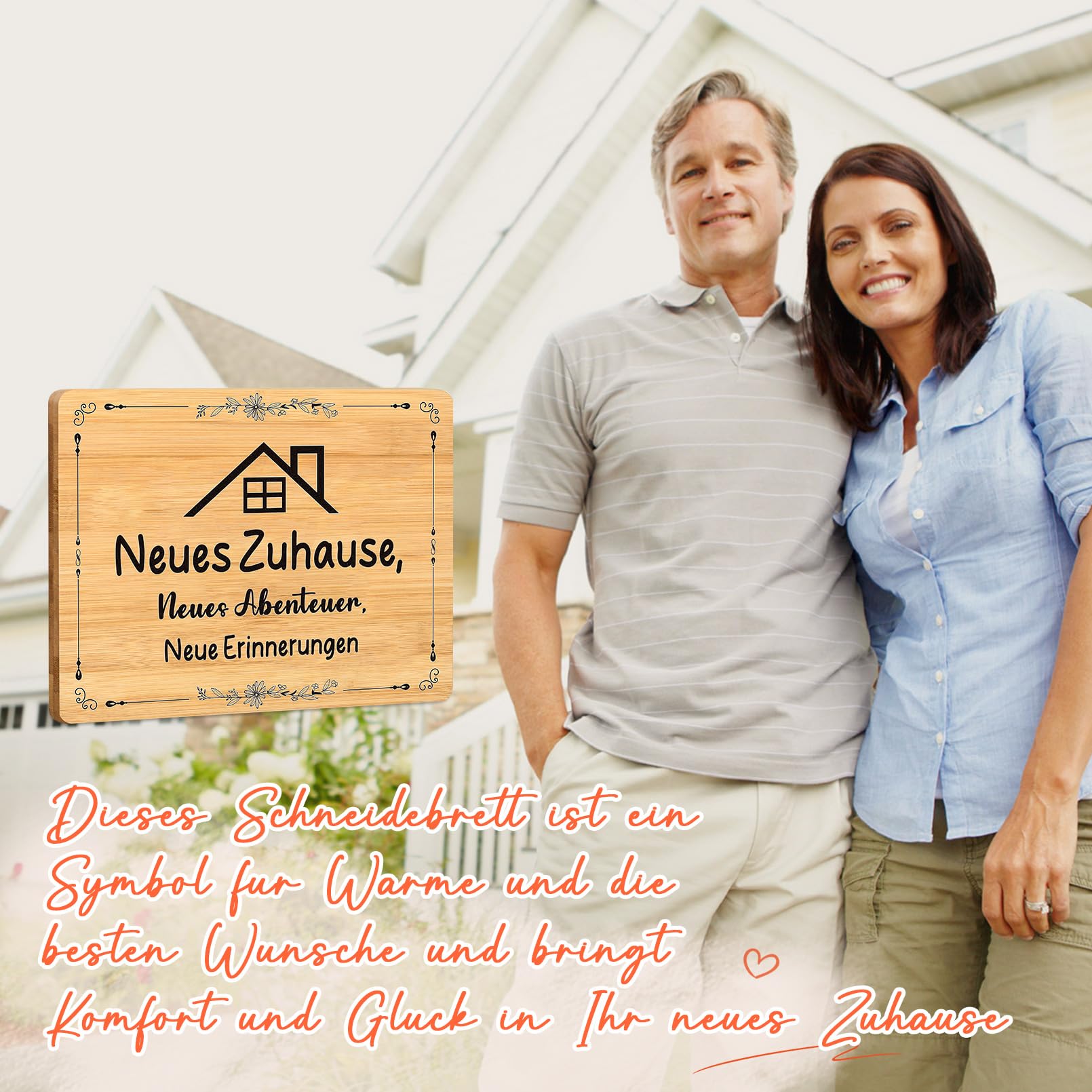 Geschenke Zum Einzug, Einzugsgeschenke Wohnung, Geschenk zum Einzug ins Haus, Einzugsgeschenke Haus, Einweihungsgeschenk Haus, Neues Zuhause, Neues Haus Geschenk - Schneidebrett aus Holz