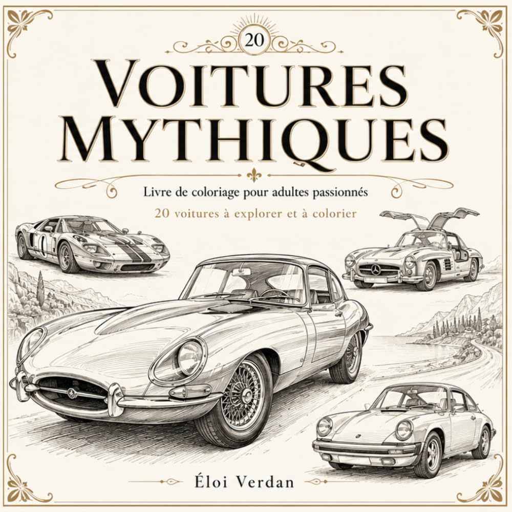 Voitures Mythiques: Livre de coloriage pour adultes passionnés