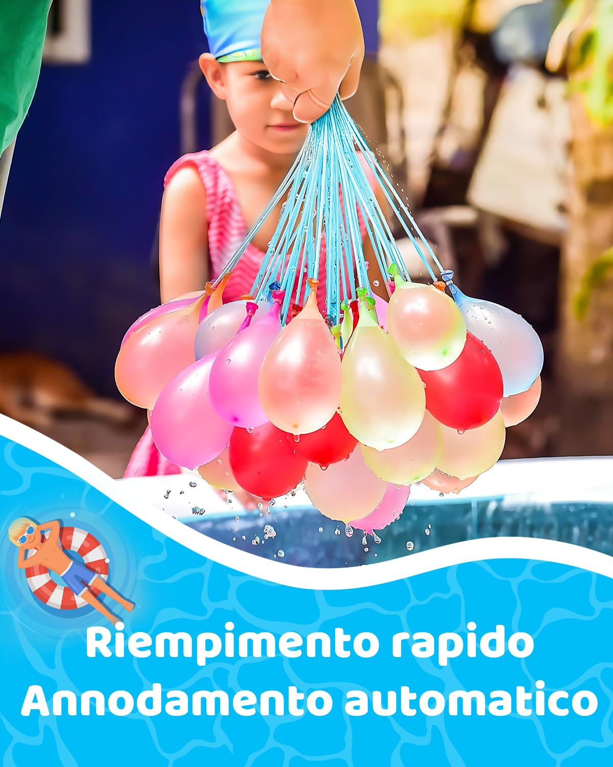 HW CASA 37 Pezzi Gavettoni,Biodegradabile Palloncini Acqua,Riempimento Rapido in 60 Secondi Gavettoni Acqua Autosigillanti,Materiale in lattice al 100%,Adatto per gioco acqua bambini,Spiaggia,Piscina