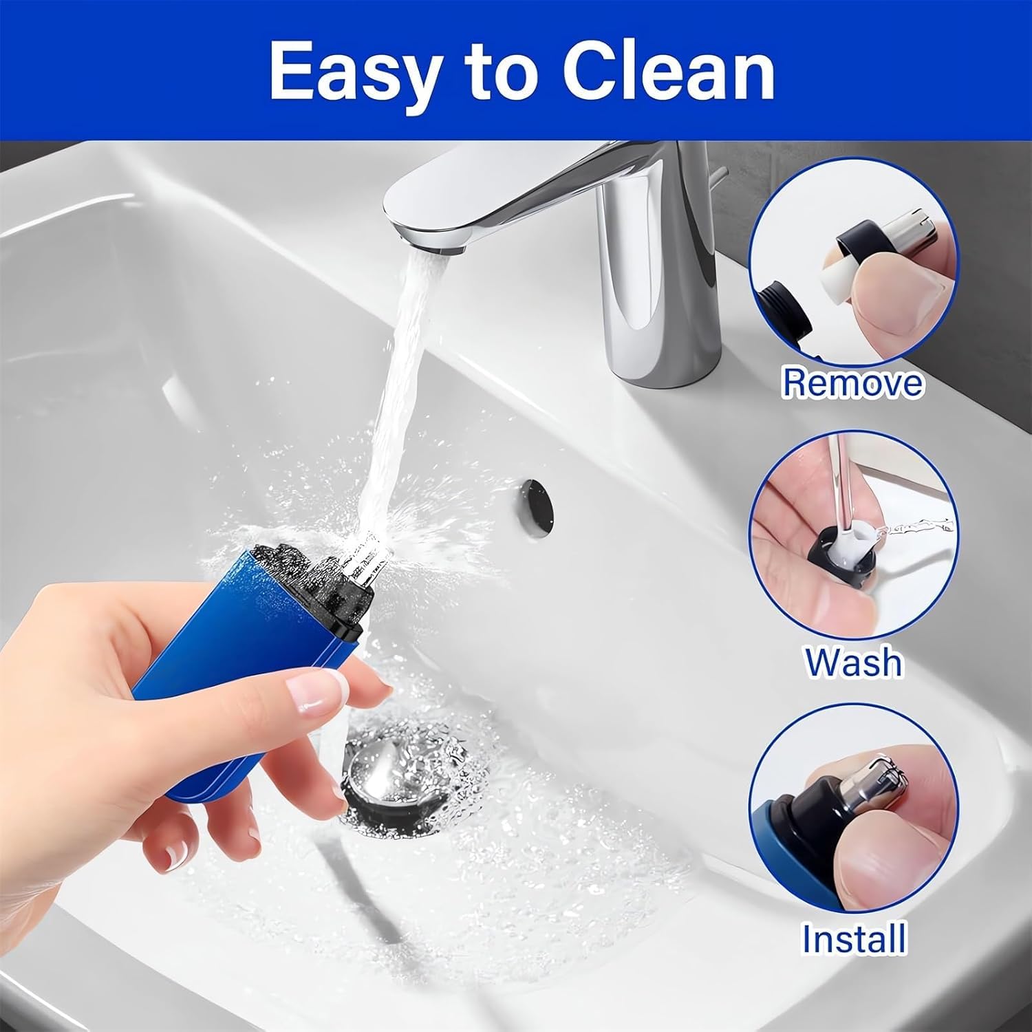 FLOITTUY Utilize high-strength stainless steel blades for accurate trimming.Remove the nose, ear, eyebrow, beard, and face excess hair.High powered motor speed.Easy to carry.Waterproof,No Pull, Precision Cut. 1