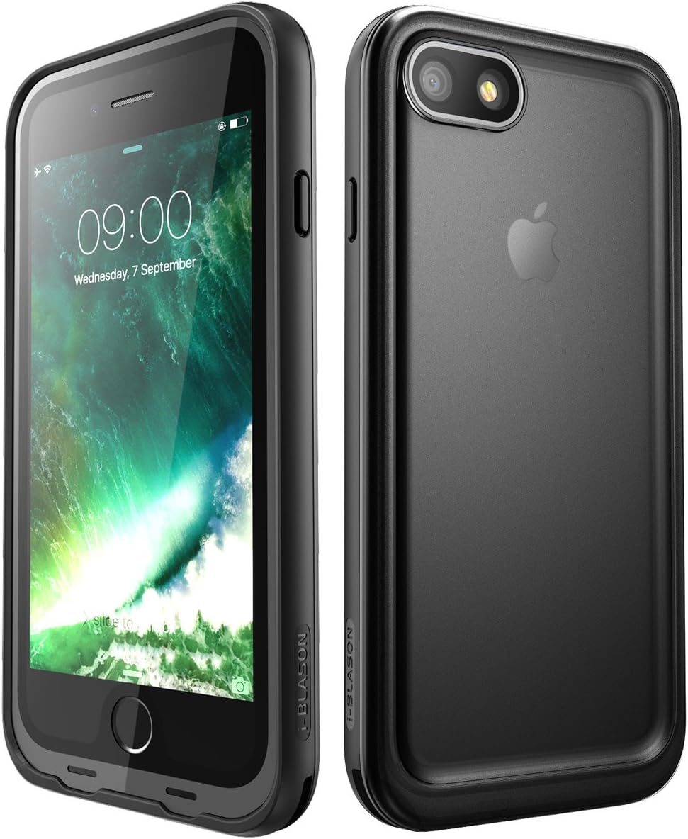 i-Blason Case for iPhone 7 2016 / iPhone 8 2017 Release, Aegis Waterproof Full-body Rugged Case with Built-in Screen Protector (Black)