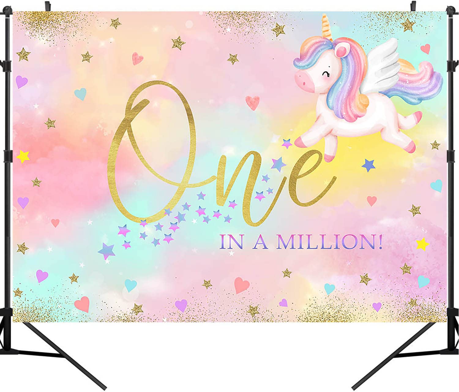 Magischer Einhorn-Geburtstags-Hintergrund – 2,1x1,5m, Vinyl, Pastellfarben Mit Regenbogen-Schloss, Für Fotoshootings & Partys