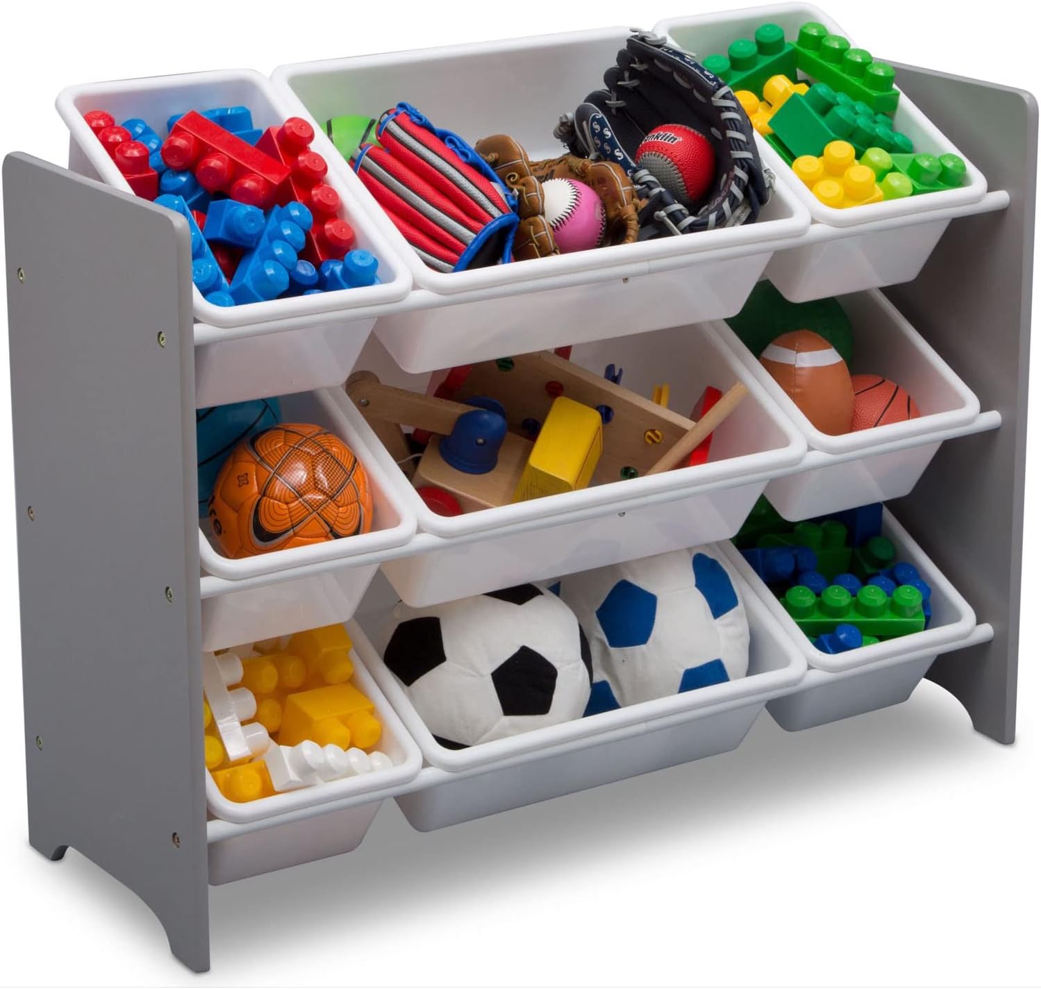 MySize 9 Bin Plastic Toy Organizer, Grey