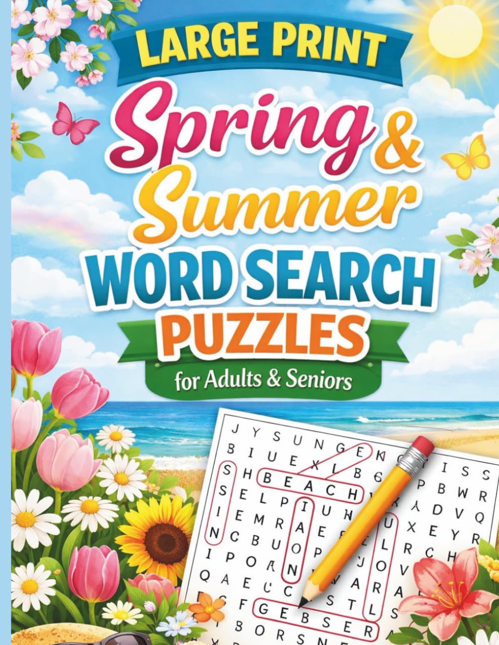 Large Print Spring & Summer Word Search Puzzles for Adults & Seniors: Relaxing Brain-Boosting Puzzles to Keep Your Mind Sharp