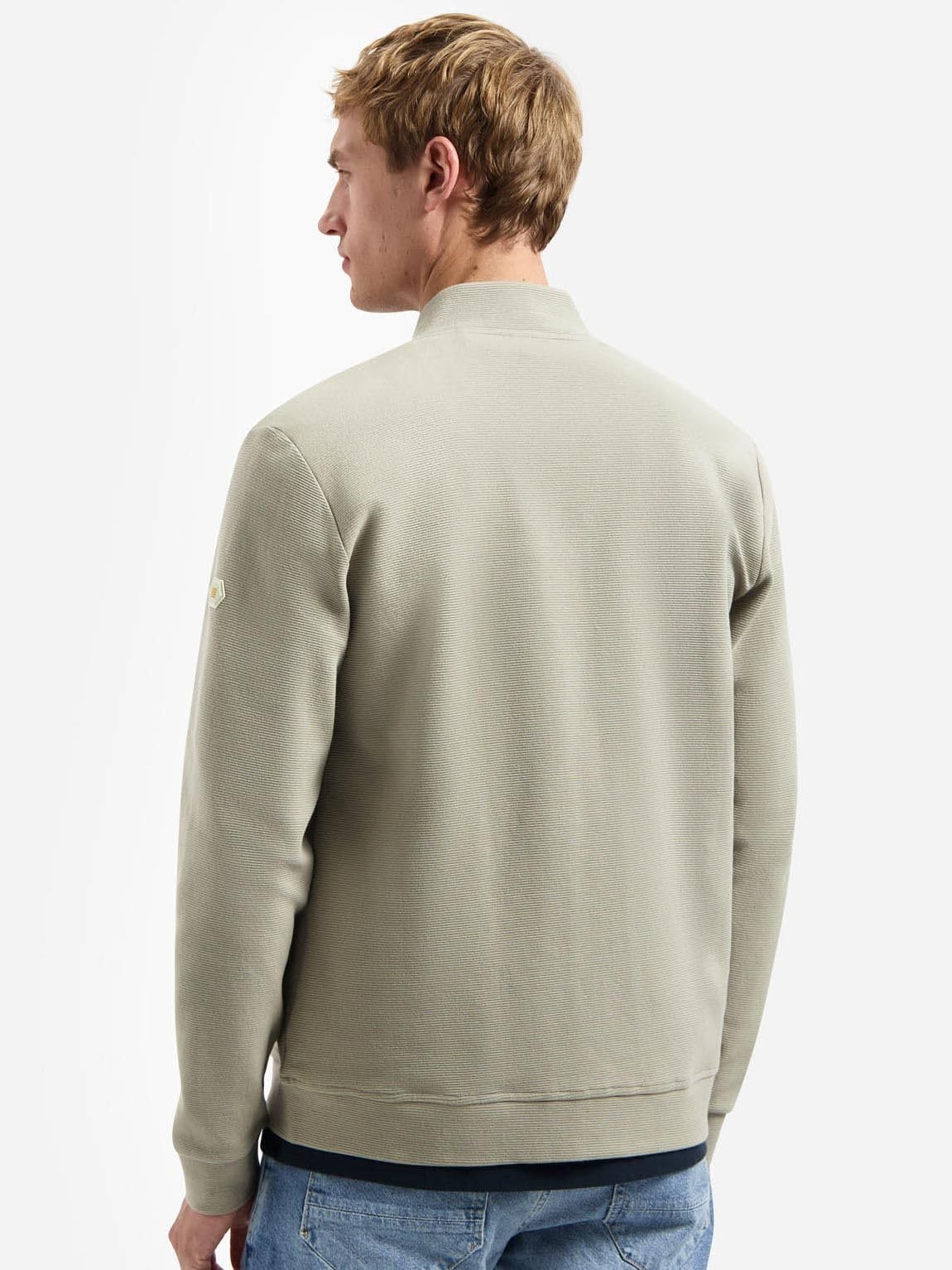 NO EXCESS-Strickjacke Texture Taupe - Grösse M - Herren - Bekleidung - Regular-fit - Baumwolle -