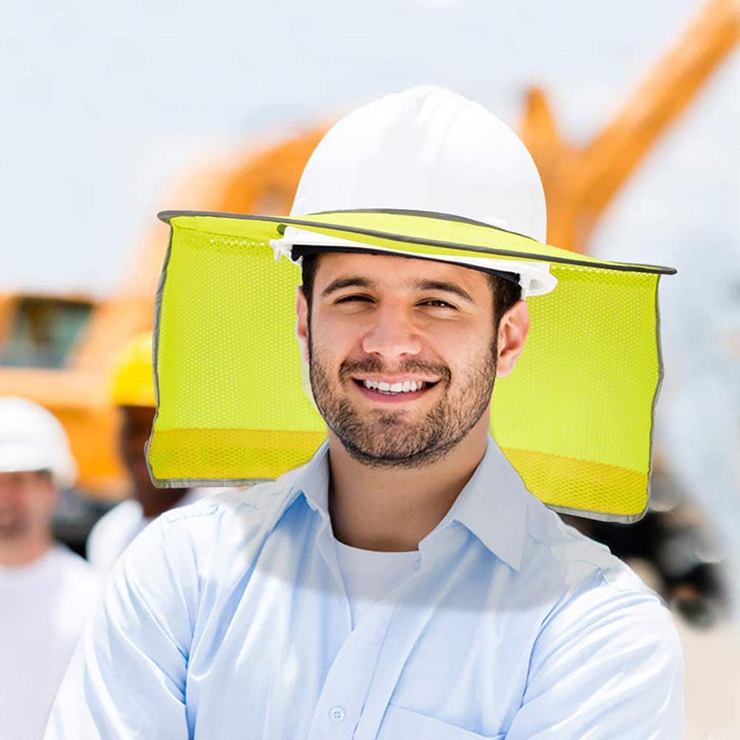 Hard Hat Sun Shield,Full Brim Mesh Neck Sun Shade Protector High Visibility,Reflective(Hard Hat Not Included) by Shellvcase