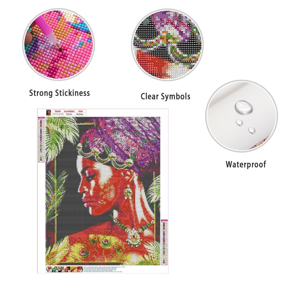 50X40) Femme Africaine Diamond Painting Kit Pour Adulte 5D