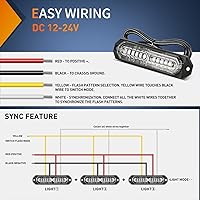 Vista 5 de Nilight - Juego de 8 luces estroboscópicas LED de 12 luces de 12V/24V - Luces de emergencia para montaje en superficie, ultradelgadas, con función