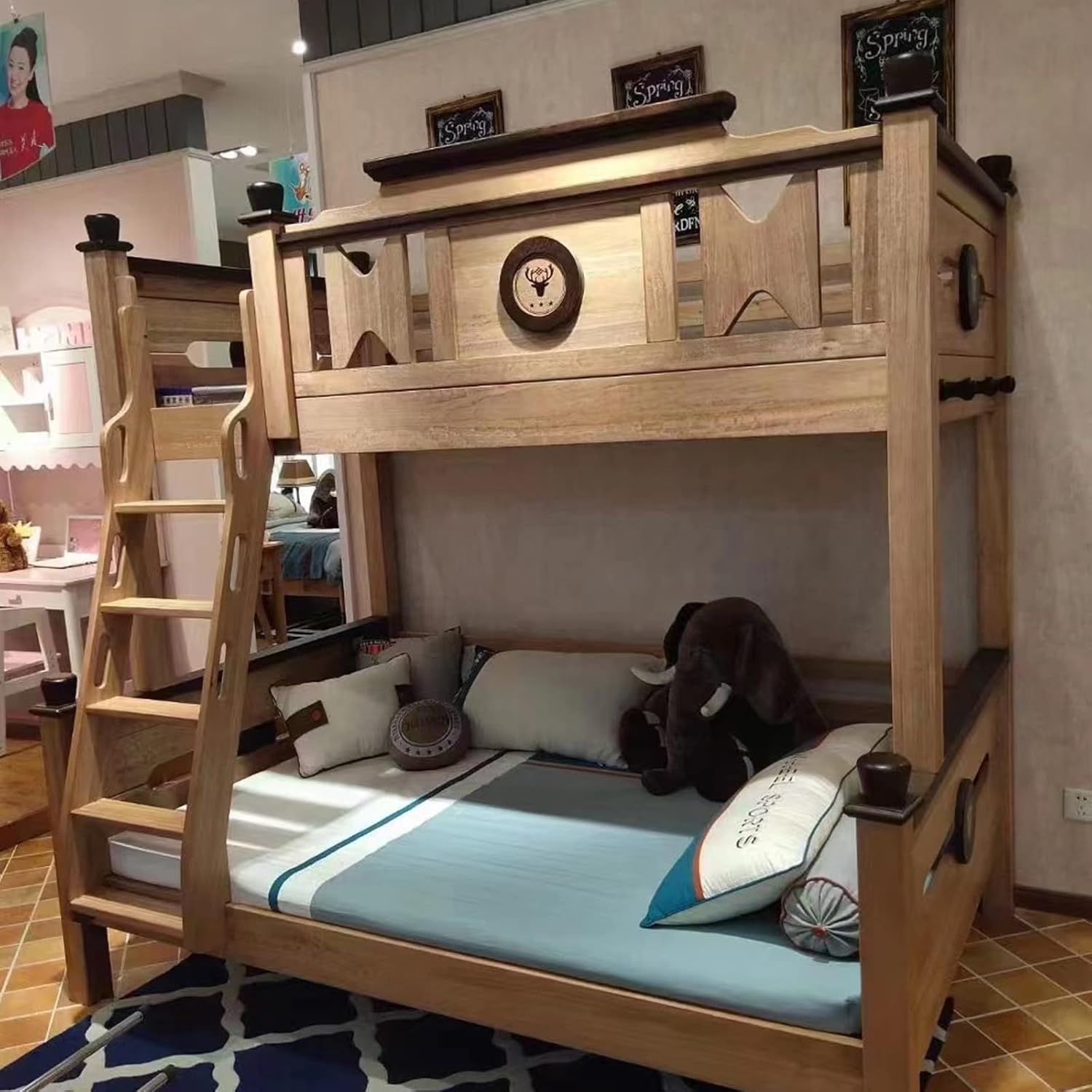 AmericanStyle Bunk Bed, Upper and Lower Bed, High and Low