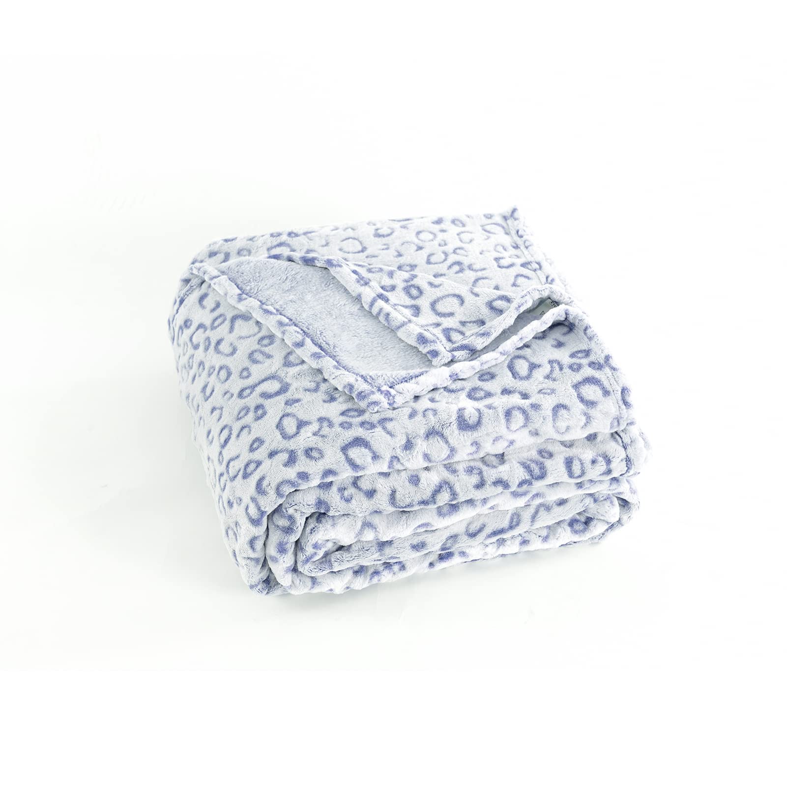 Pleasant Boulevard | Leopard Throw Blanket Fleece, Premium Lightweight Cozy Warm Plush Microfiber Bedspread for Couch Sofa and Bed (Blue, King (108 x 90 inches))
