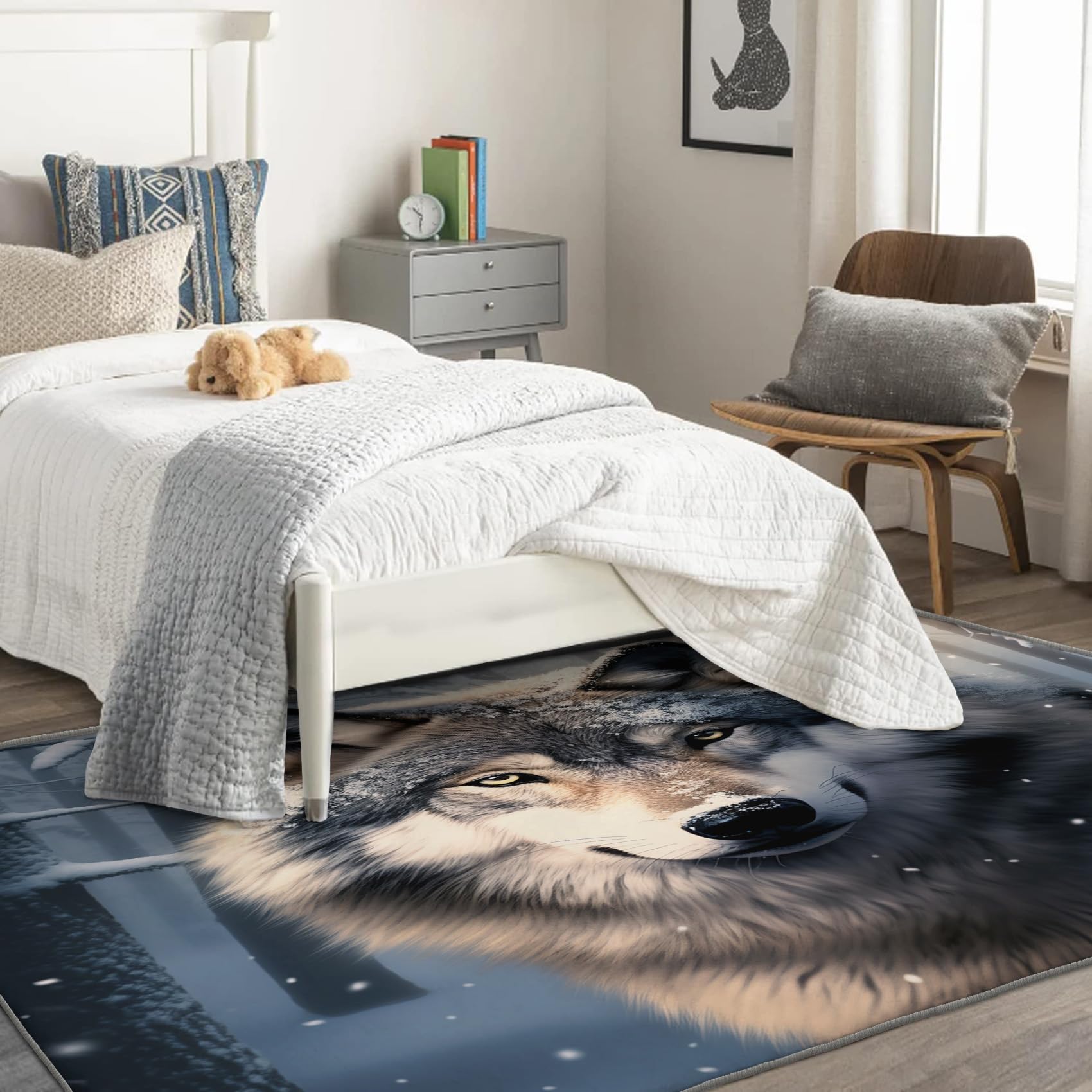 Amazon.com: Wolf Rug & Home Decor - 6x8 Rug, Wild Animal Rugs for Amazon.com: Wolf Rug & Home Decor - 6x8 Rug, Wild Animal Rugs for