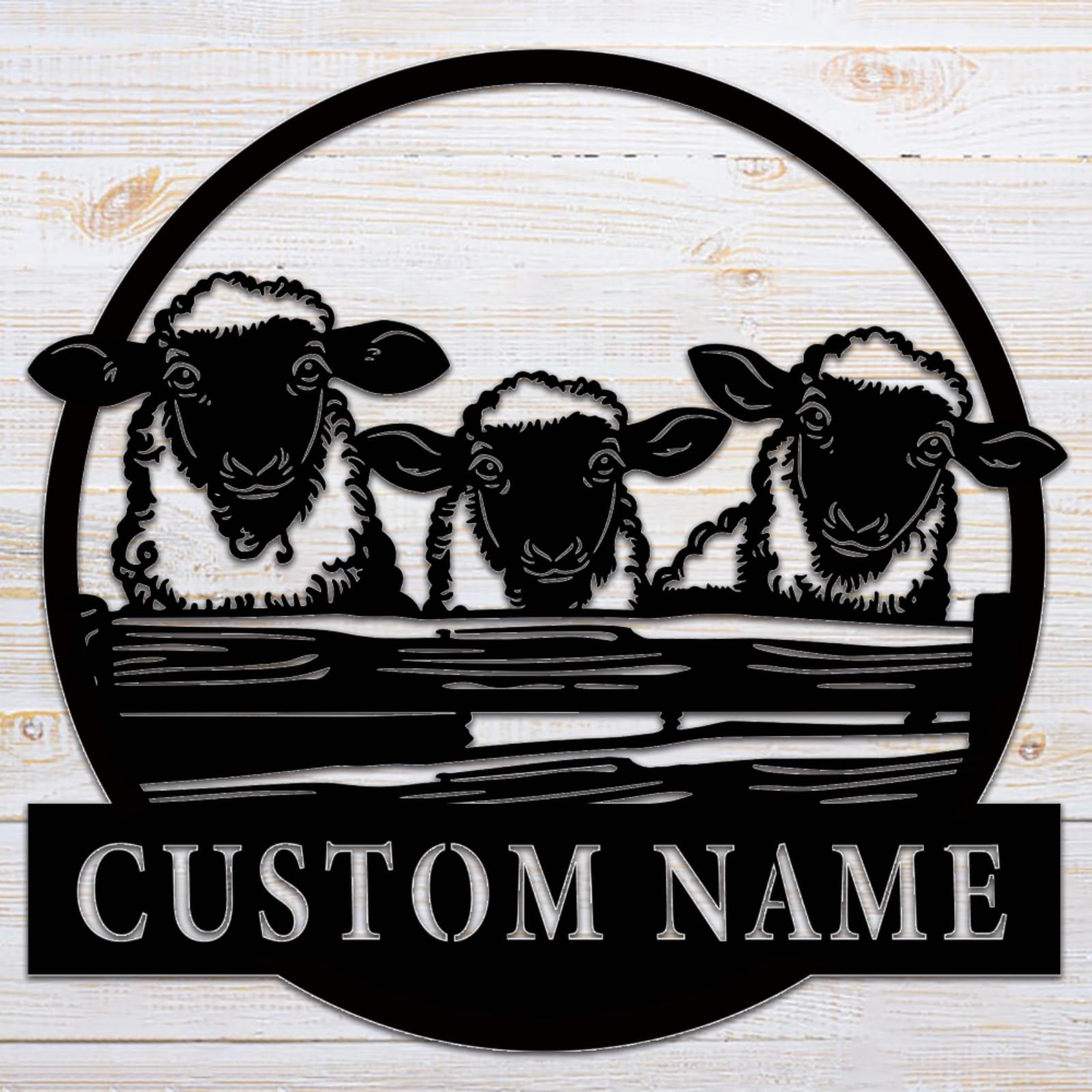 Plaque Murale Personnalisée En Métal Avec Moutons – Décoration