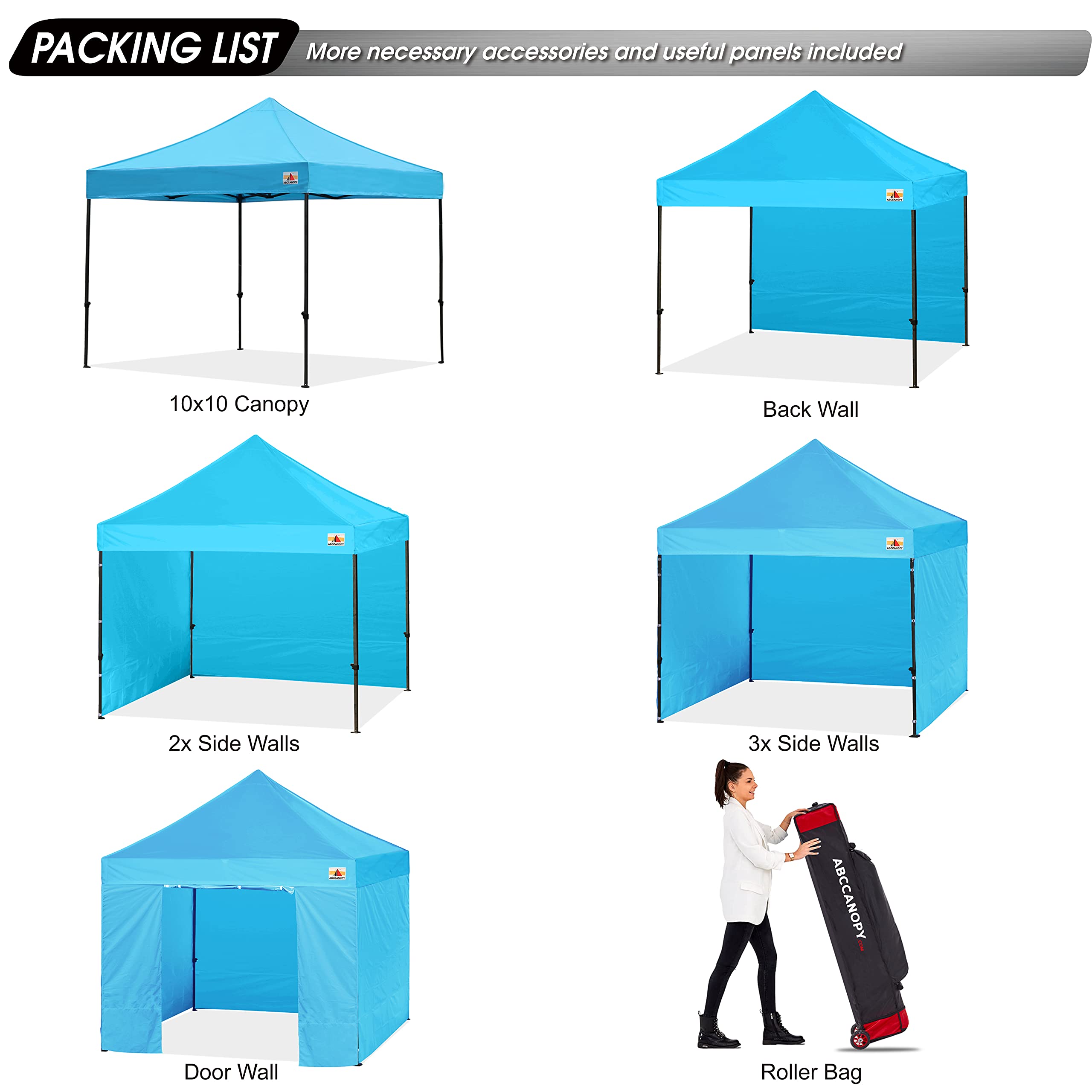 Buy ABCCANOPY Heavy Duty Ez Pop up Canopy Tent with Sidewalls 10x10