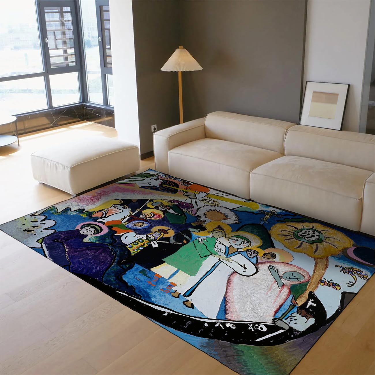 Tapis Vintage Salon Antidérapant Lavable 60x120 Grand Carpette Chambre