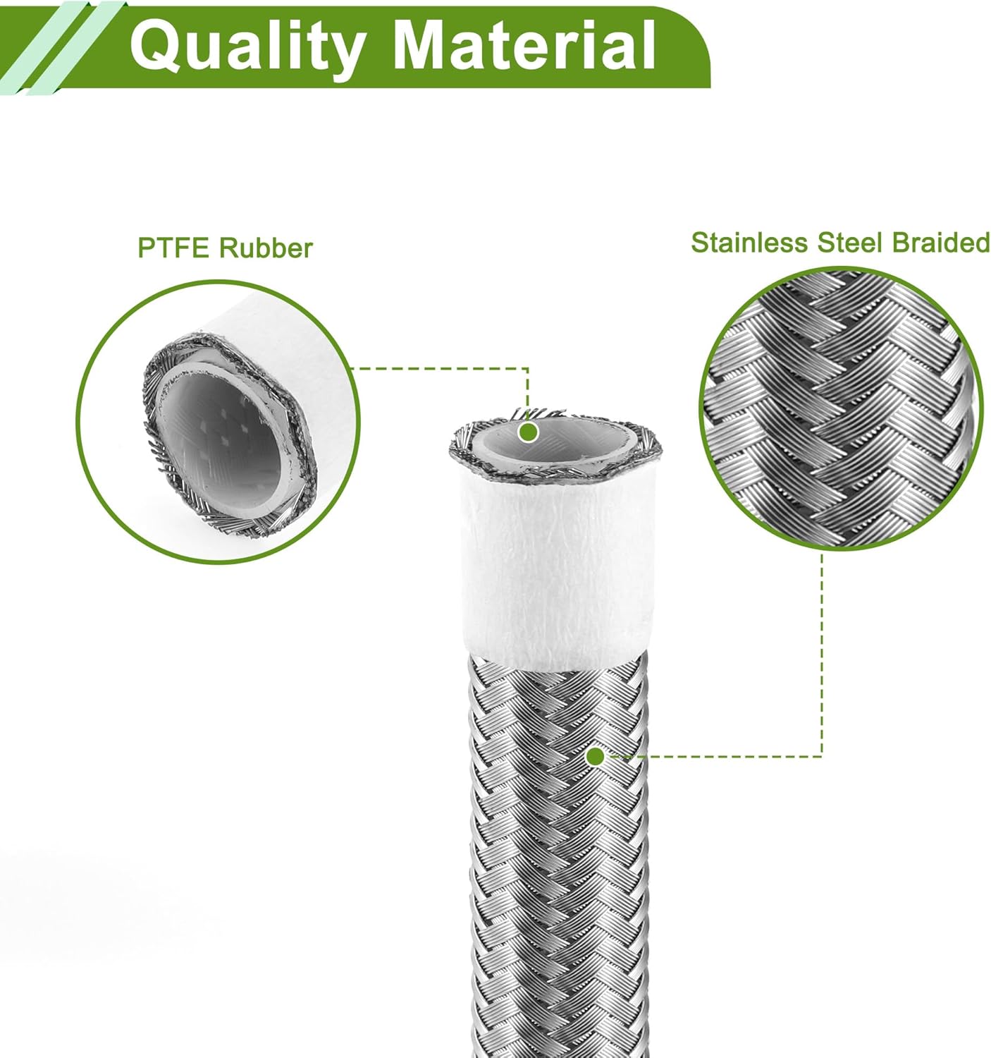 HOPESPANNER AN8 燃料ラインホース シルバートーン 4ft バキュームホース 自動車用燃料ホース 4ft 3/7